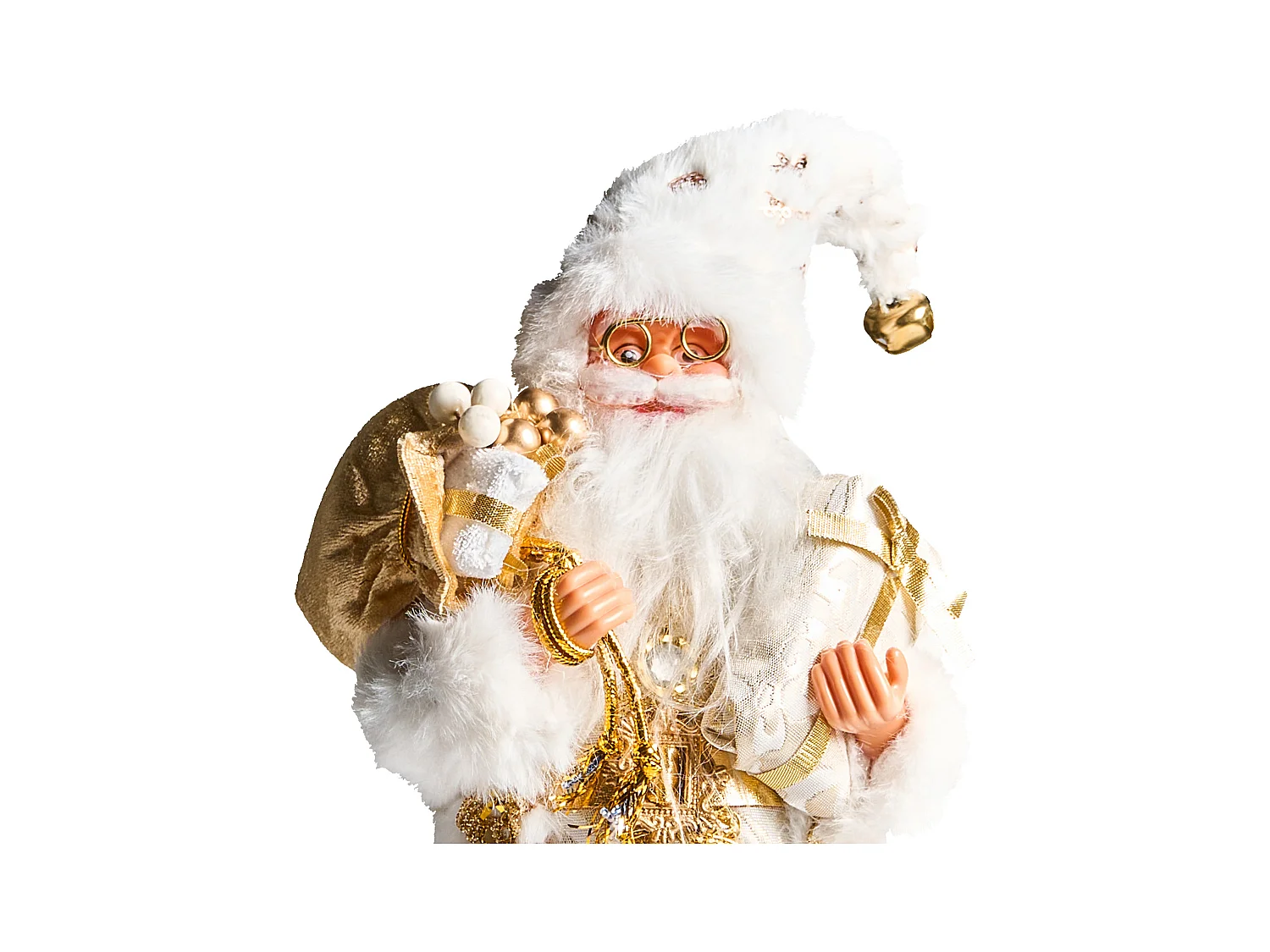 Décoration de Noël STRAUMSFJORDEN Père Noël 40 cm Blanc/doré