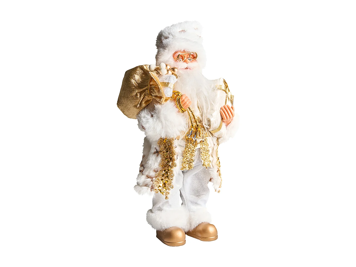 Décoration de Noël STRAUMSFJORDEN Père Noël 40 cm Blanc/doré