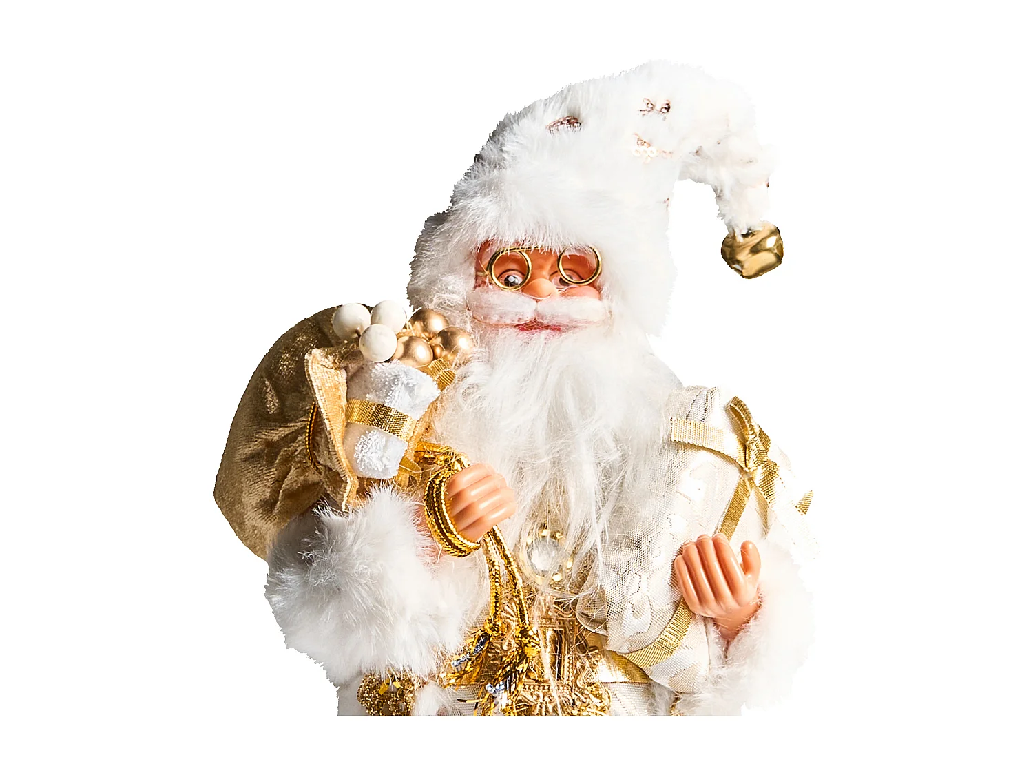 Décoration de Noël STRAUMSFJORDEN Père Noël 40 cm Blanc/doré