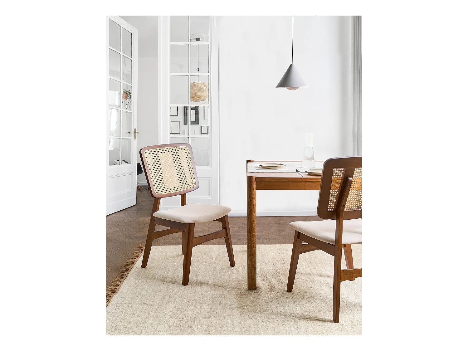 Lot de 2 chaises de salle à manger ALCOVA Bois Marron