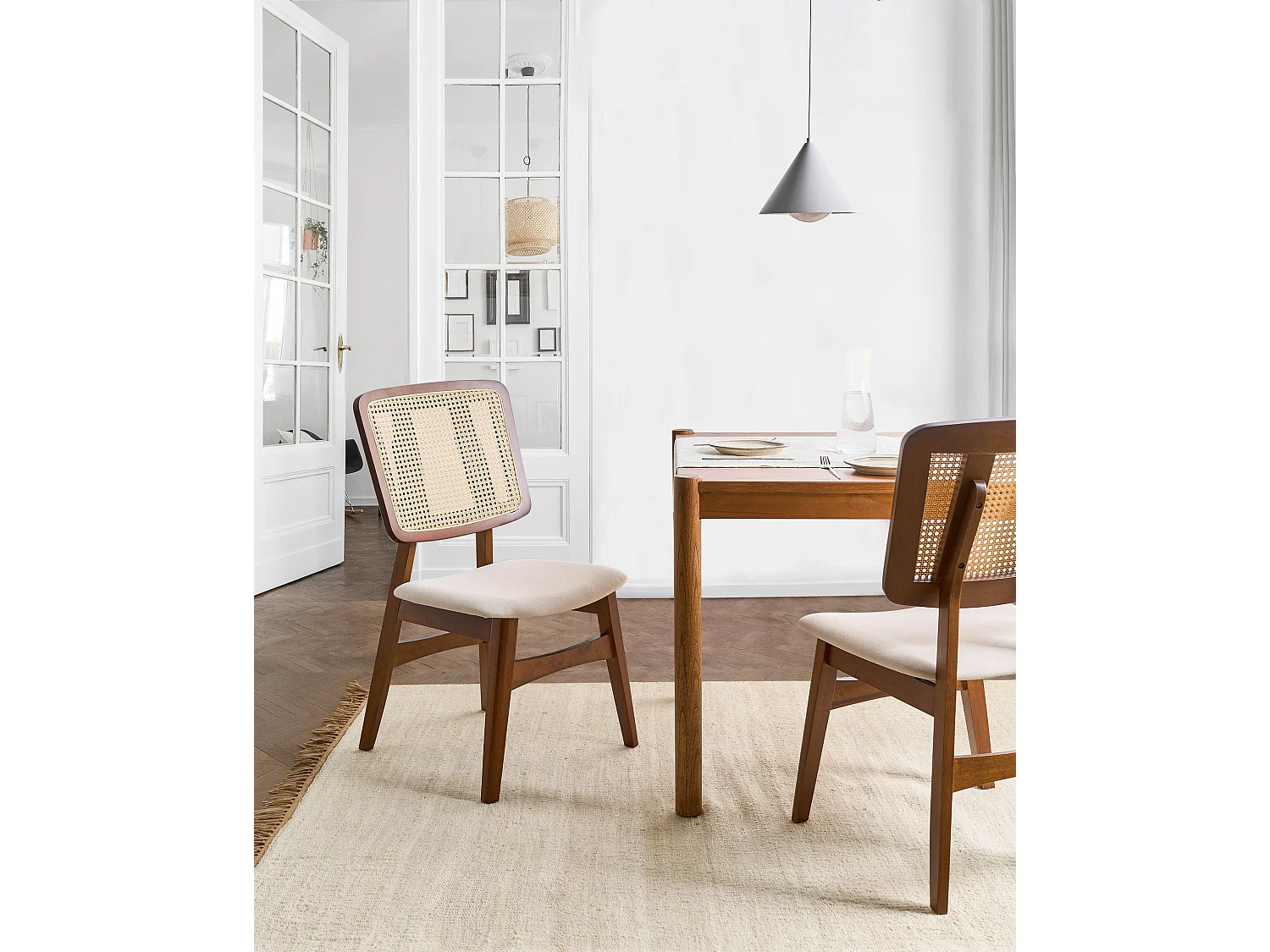 Lot de 2 chaises de salle à manger ALCOVA Bois Marron