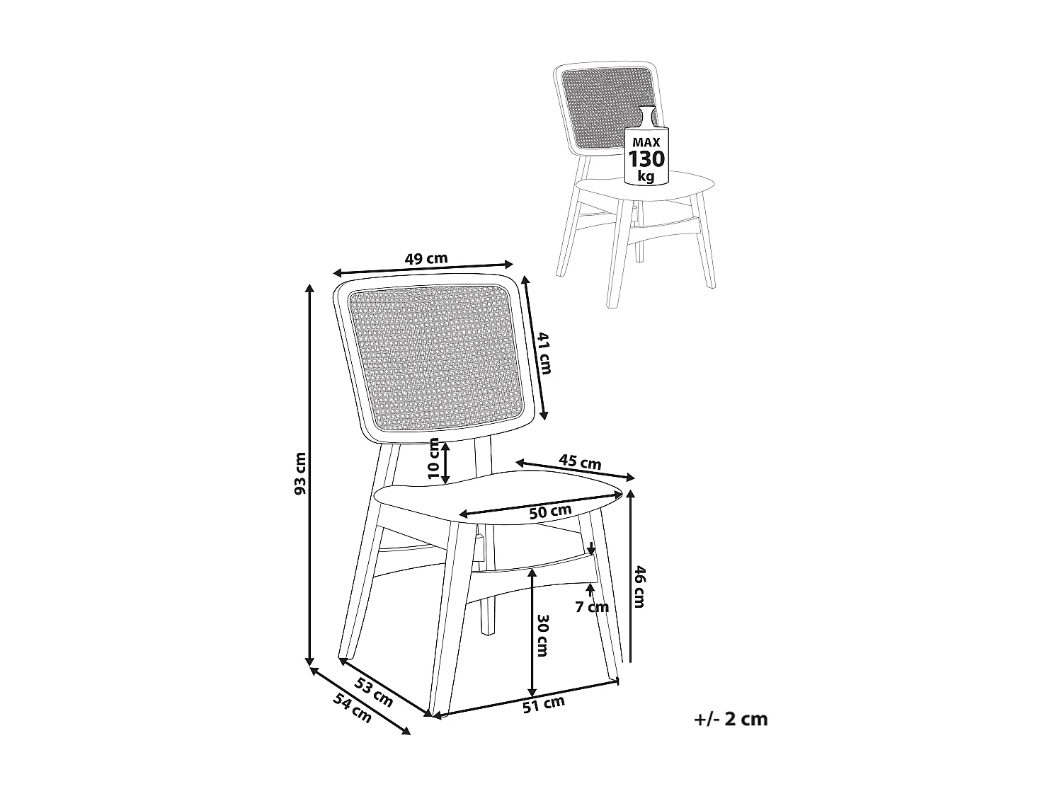 Lot de 2 chaises de salle à manger ALCOVA Bois Marron