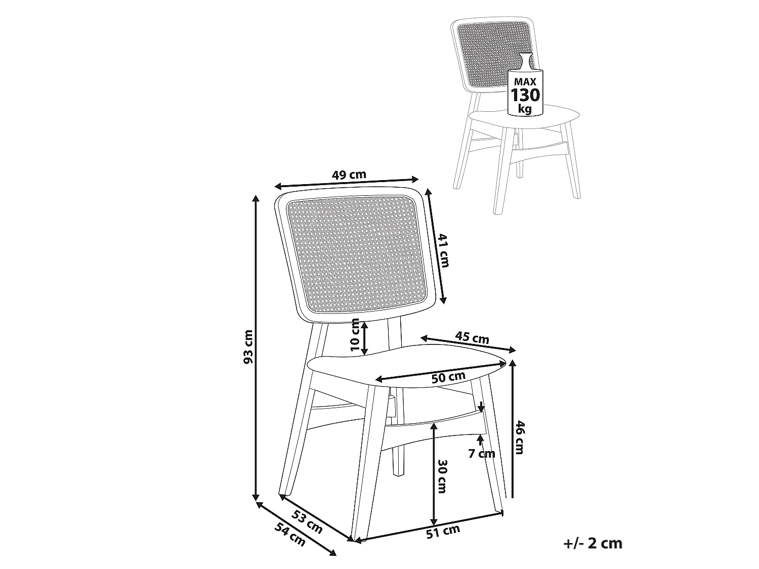 Lot de 2 chaises de salle à manger ALCOVA Bois Marron