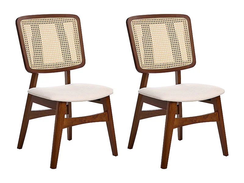 Lot de 2 chaises de salle à manger ALCOVA Bois Marron