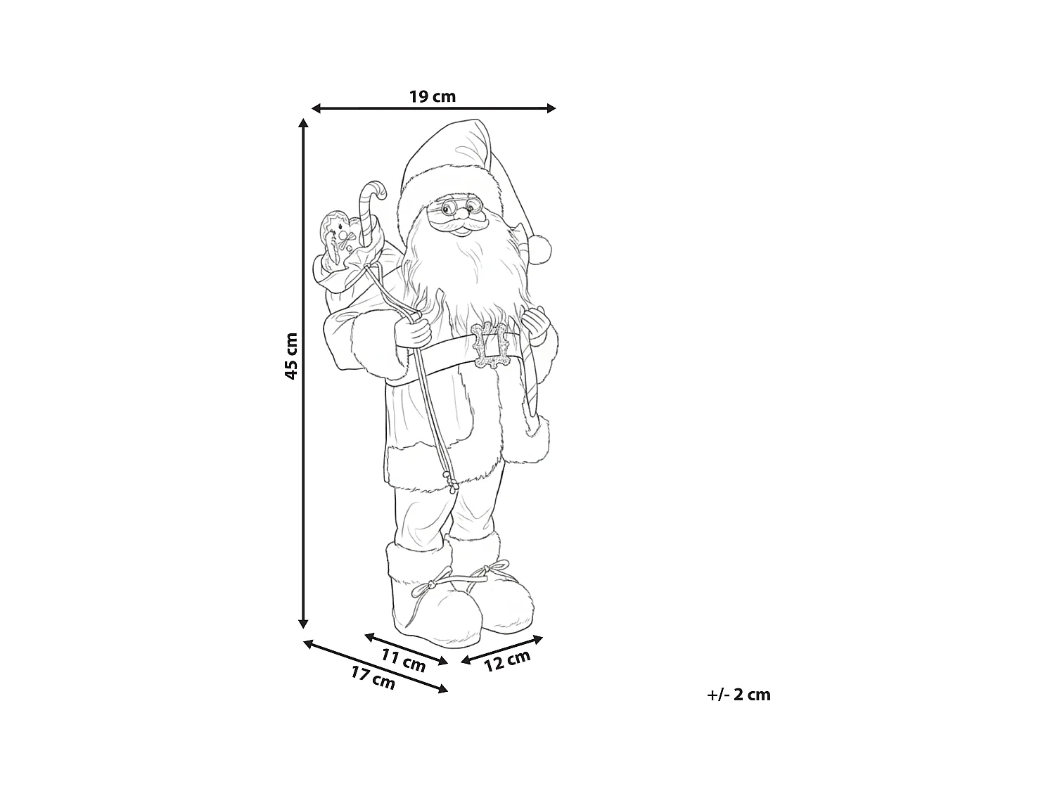 Décoration de Noël ORMSAVATNET Père Noël 45 cm Rouge