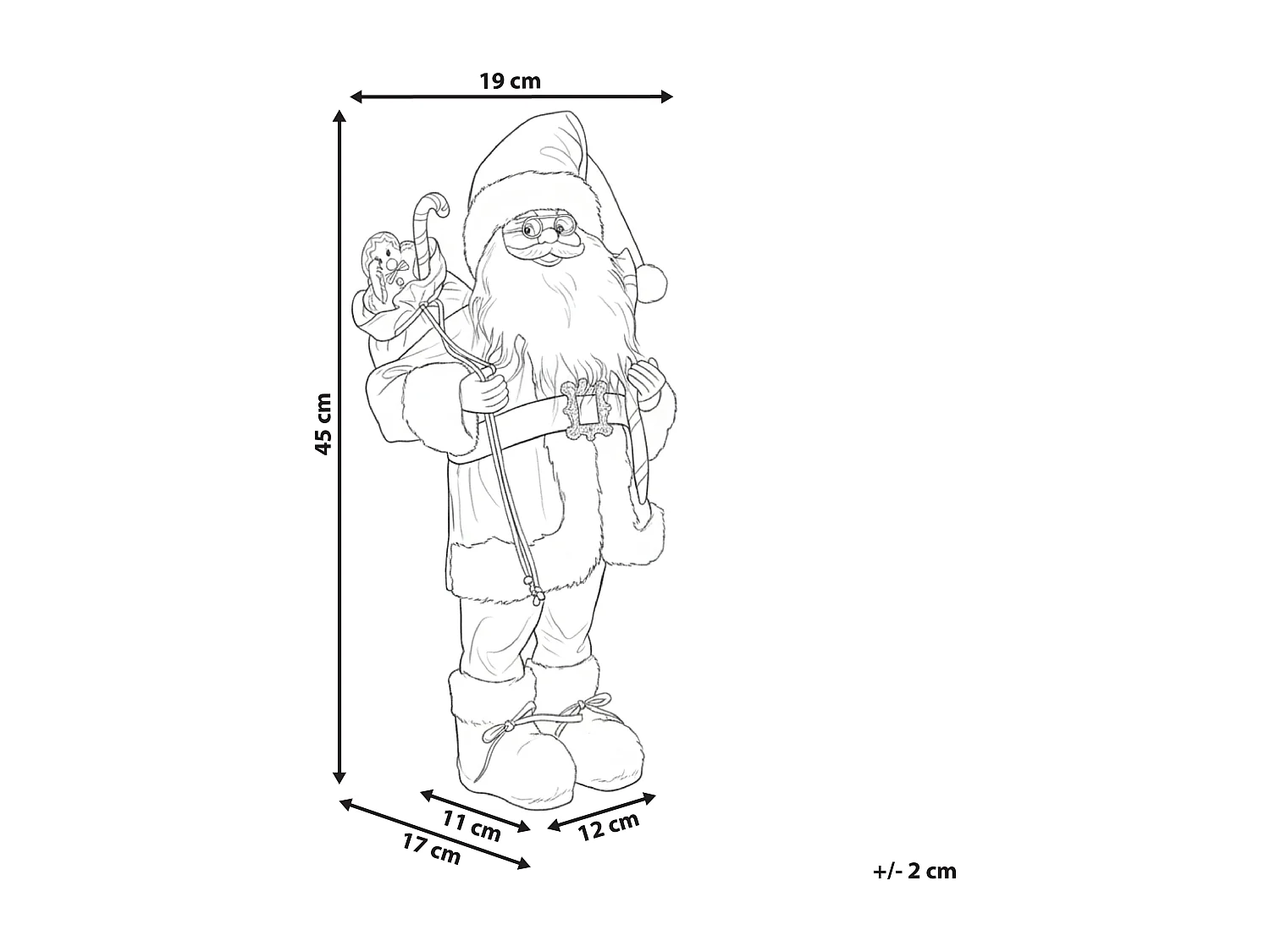 Décoration de Noël ORMSAVATNET Père Noël 45 cm Rouge