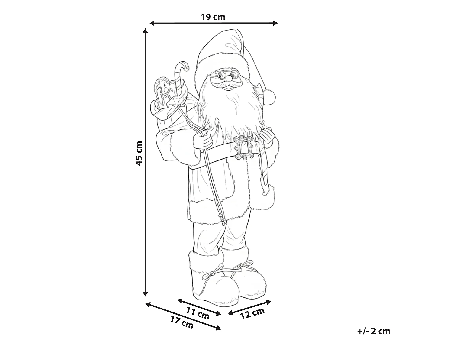 Décoration de Noël ORMSAVATNET 45 cm Père Noël Rouge