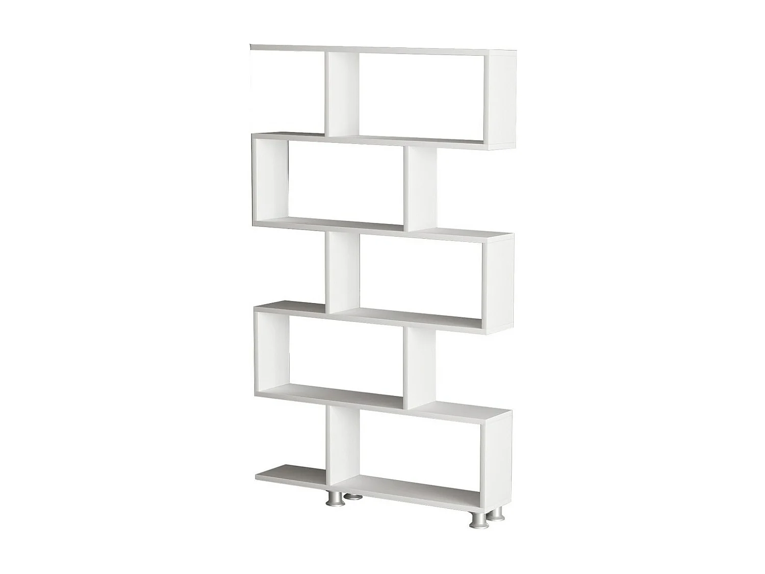 Moderne boekenkast – 90 x 156 x 20 cm – wit – spaanplaat bekleed met melamine