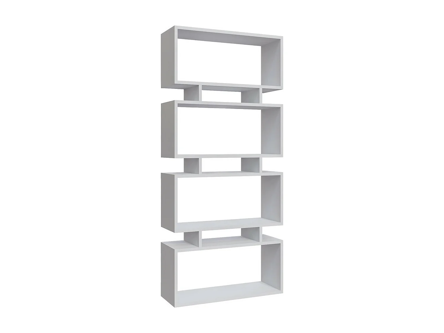 Bibliothèque – 72 cm x 25 cm x 161 cm – Blanc – Panneau de particules mélaminé