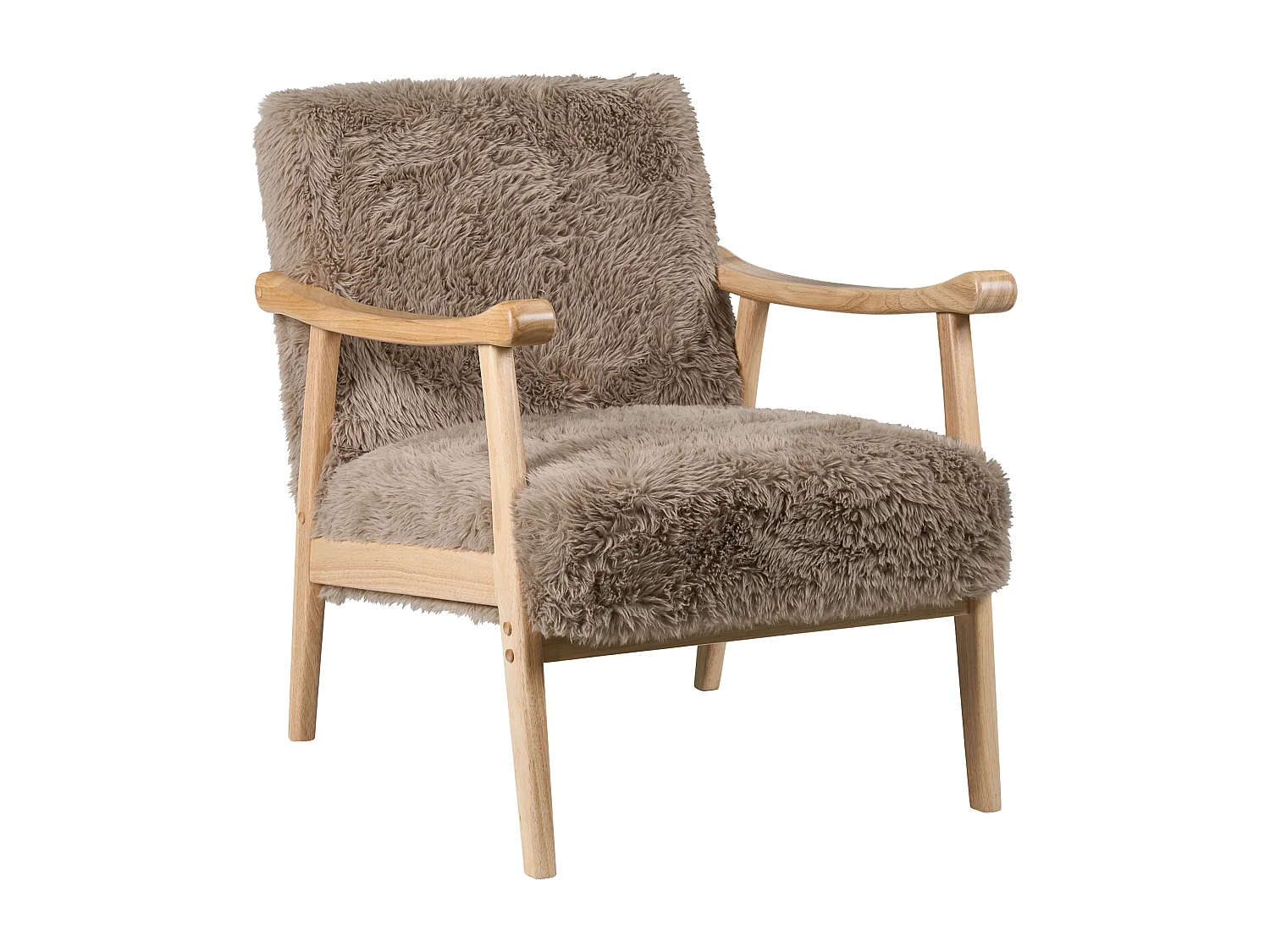 Fauteuil LEKNES Fourrure synthétique Taupe
