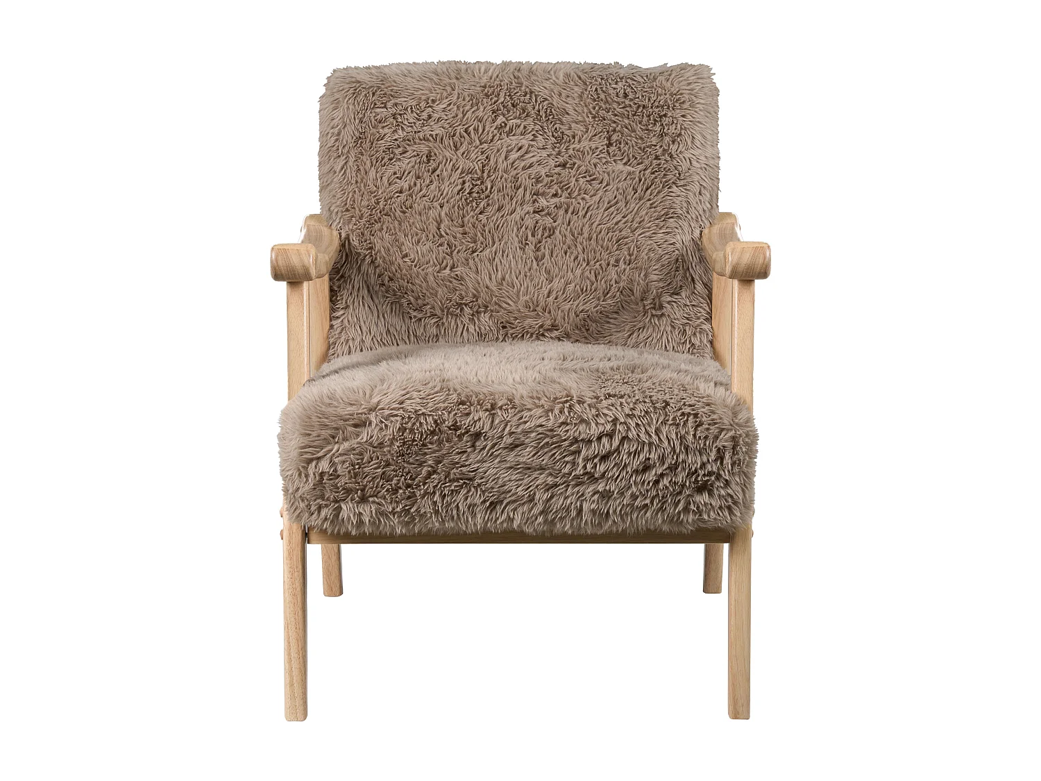Fauteuil LEKNES Fourrure synthétique Taupe