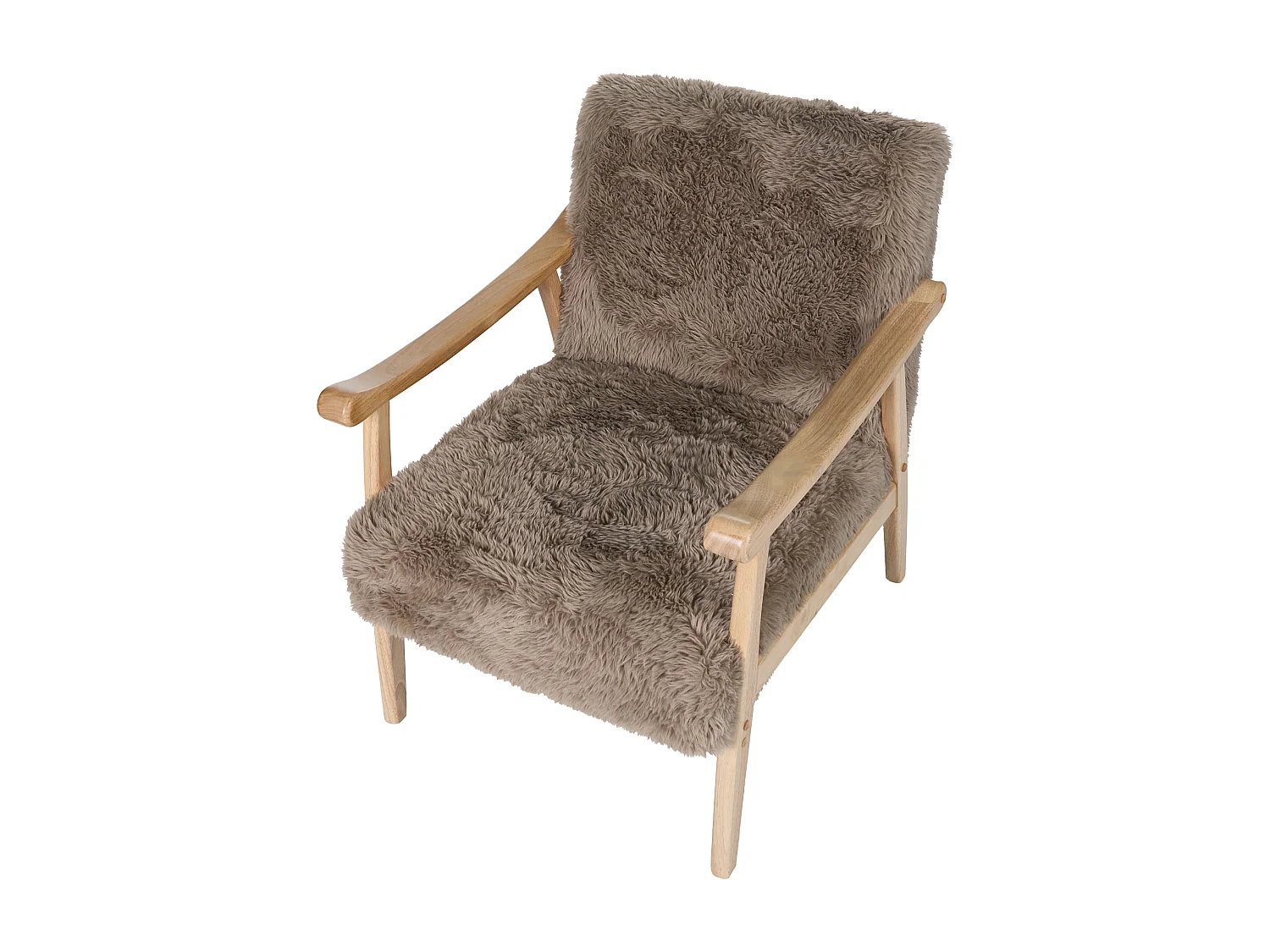 Fauteuil LEKNES Fourrure synthétique Taupe