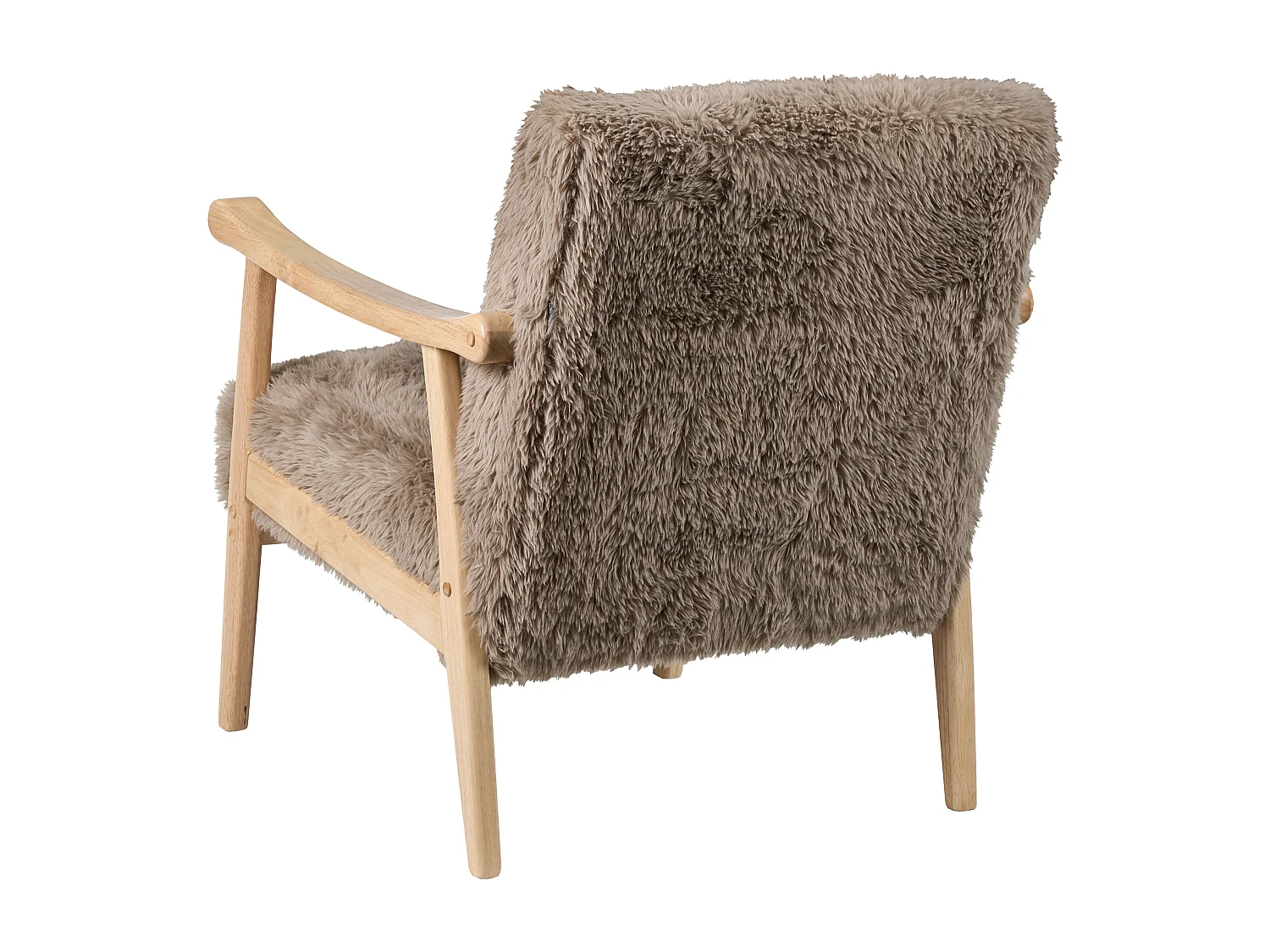 Fauteuil en fourrure synthétique beige LEKNES
