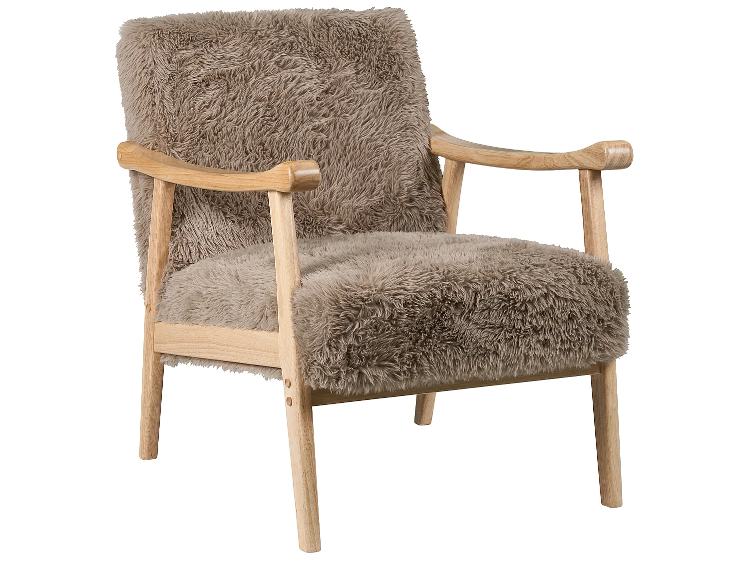 Armchair LEKNES Faux Fur Taupe