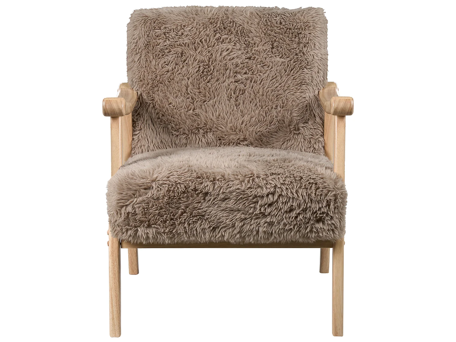 Armchair LEKNES Faux Fur Taupe