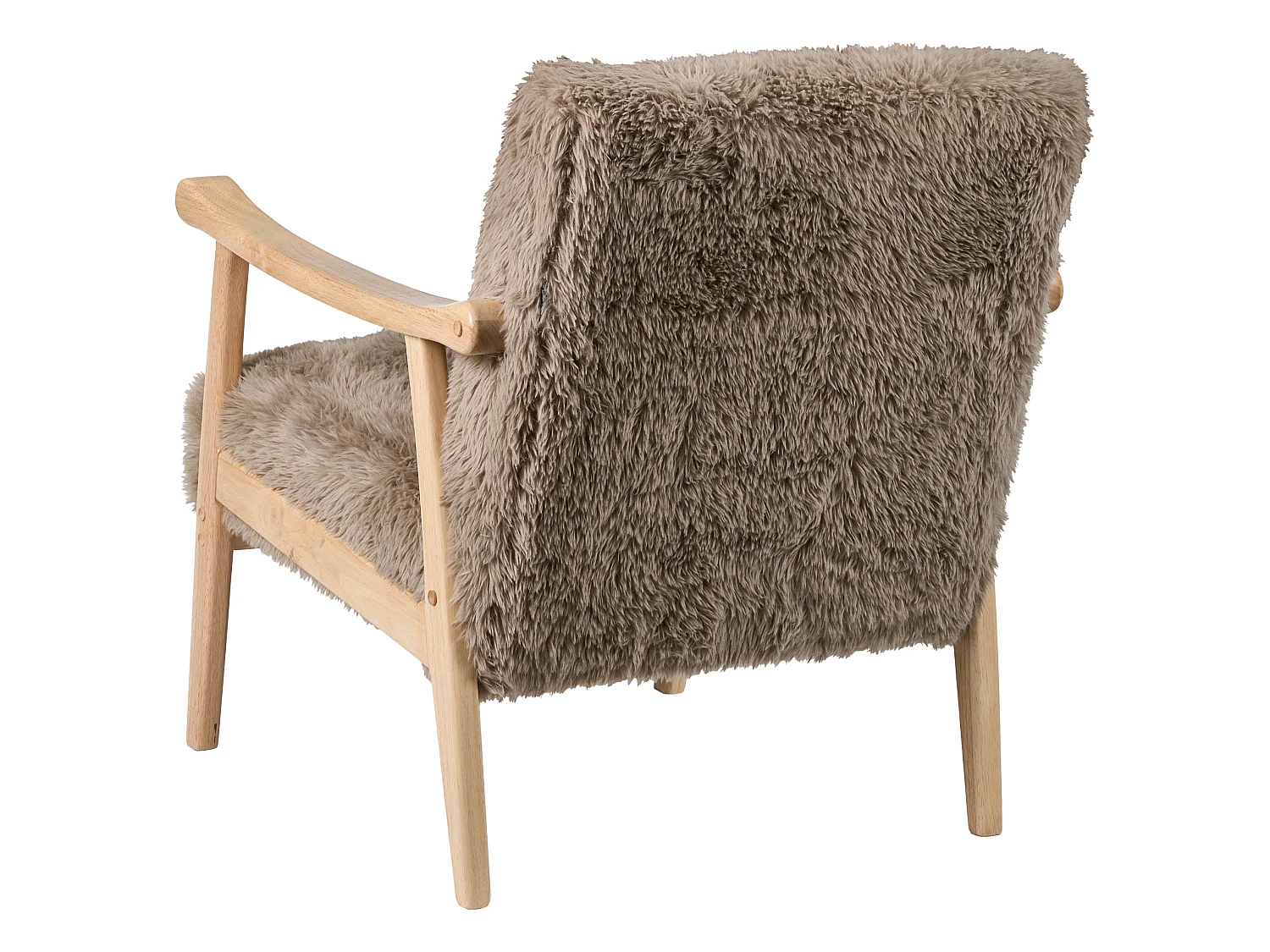 Armchair LEKNES Faux Fur Taupe