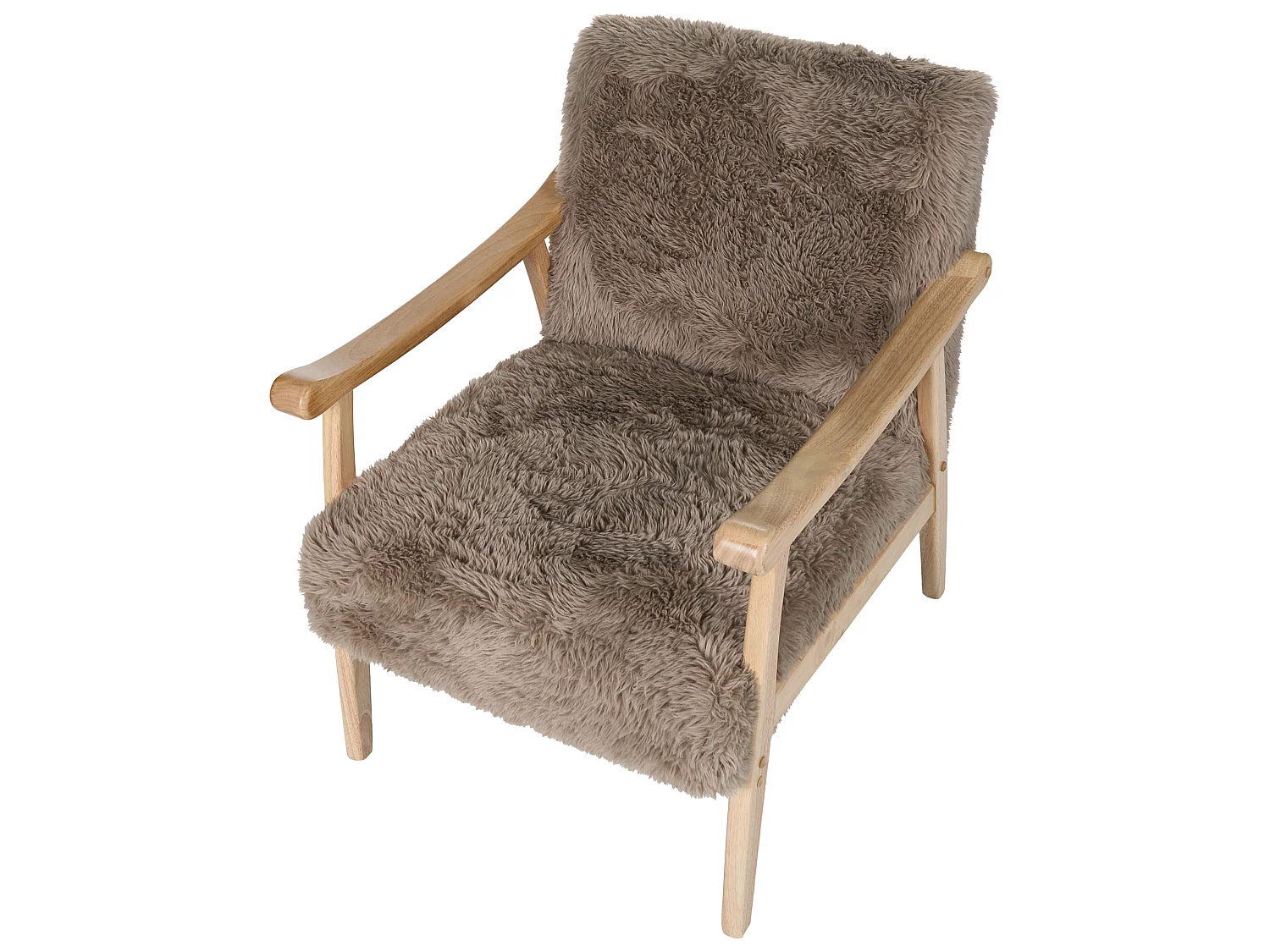 Armchair LEKNES Faux Fur Taupe