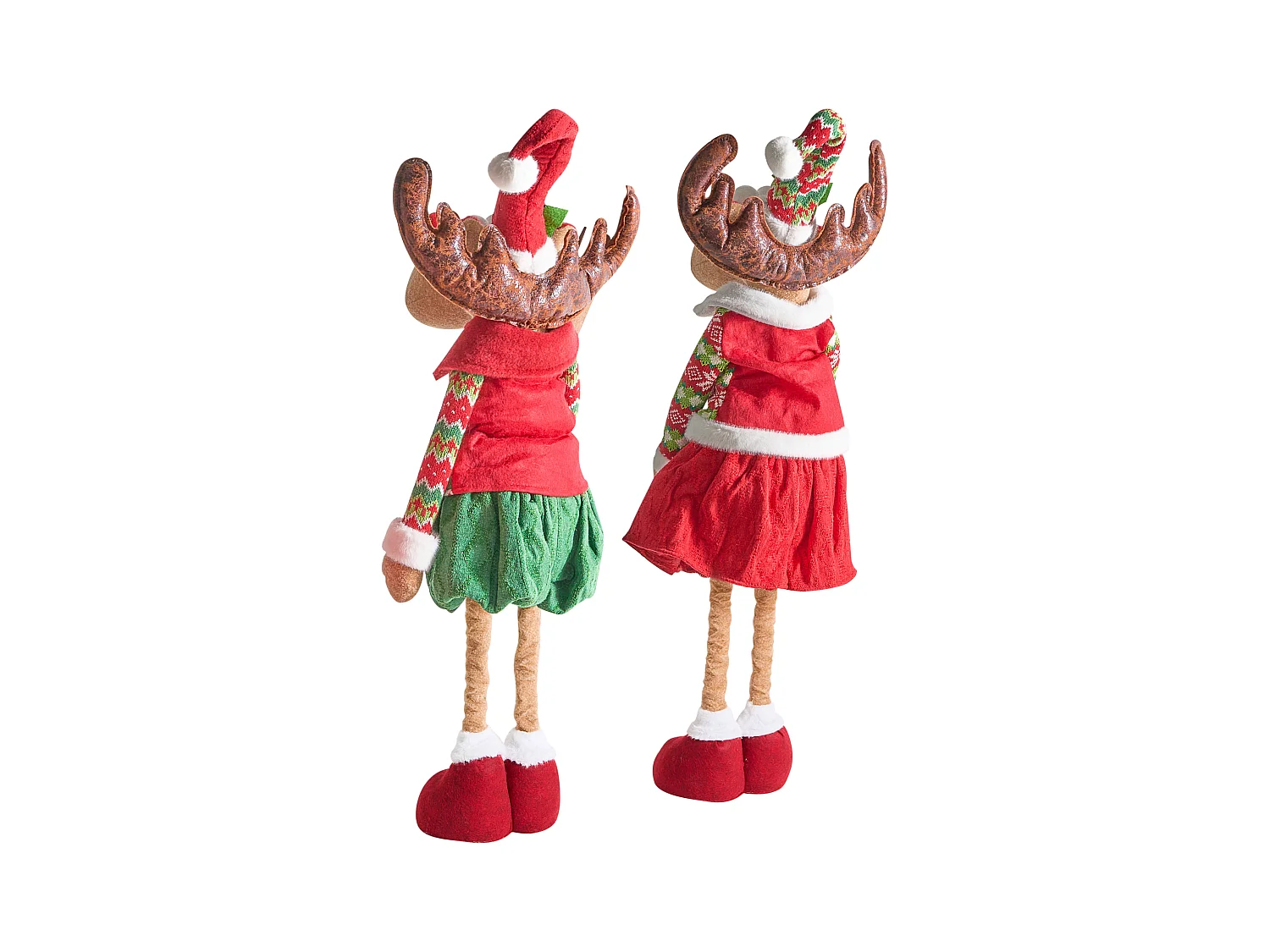 Lot de 2 décorations de Noël ULDALSANA Renne 66-95 cm Multicolore