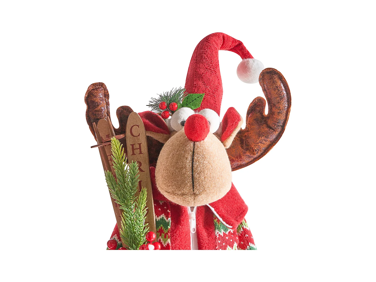 Lot de 2 décorations de Noël ULDALSANA Renne 66-95 cm Multicolore