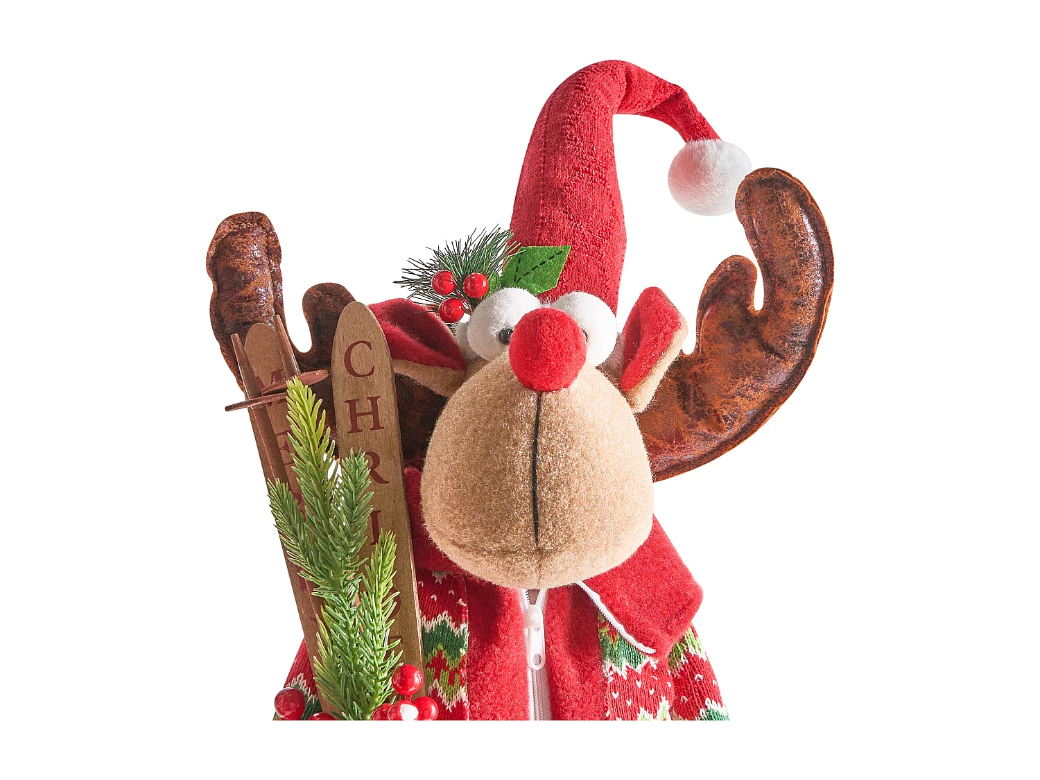 Lot de 2 décorations de Noël ULDALSANA Renne 66-95 cm Multicolore