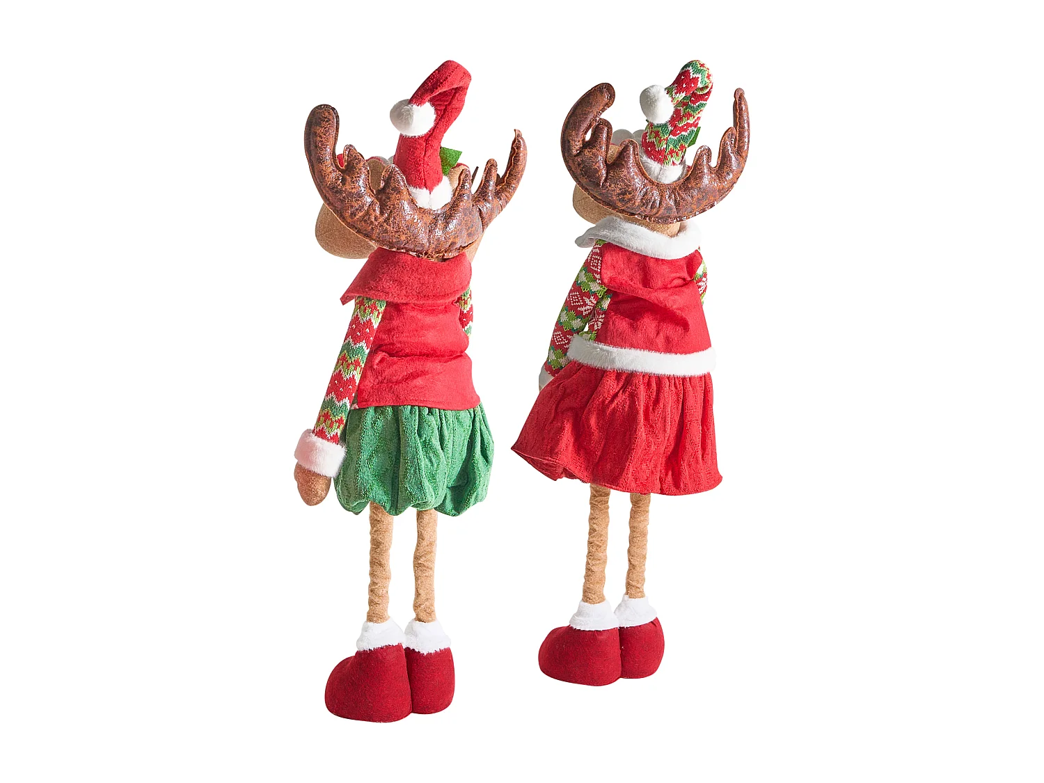 Lot de 2 décorations de Noël ULDALSANA Renne 66-95 cm Multicolore