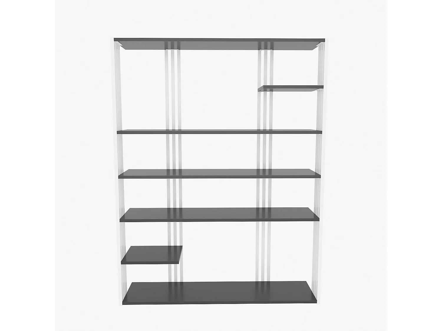 Elegantes Bücherregal, Anthrazit und Weiß, 120 x 160 x 29,6 cm | 100 % melaminbeschichtete Spanplatte, 18 mm stark | Perfekt für eine modern