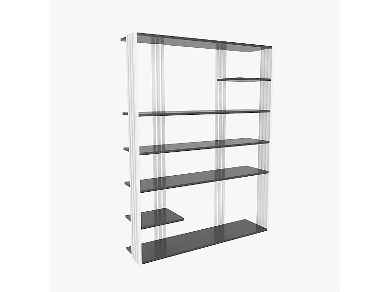 Elegantes Bücherregal, Anthrazit und Weiß, 120 x 160 x 29,6 cm | 100 % melaminbeschichtete Spanplatte, 18 mm stark | Perfekt für eine modern