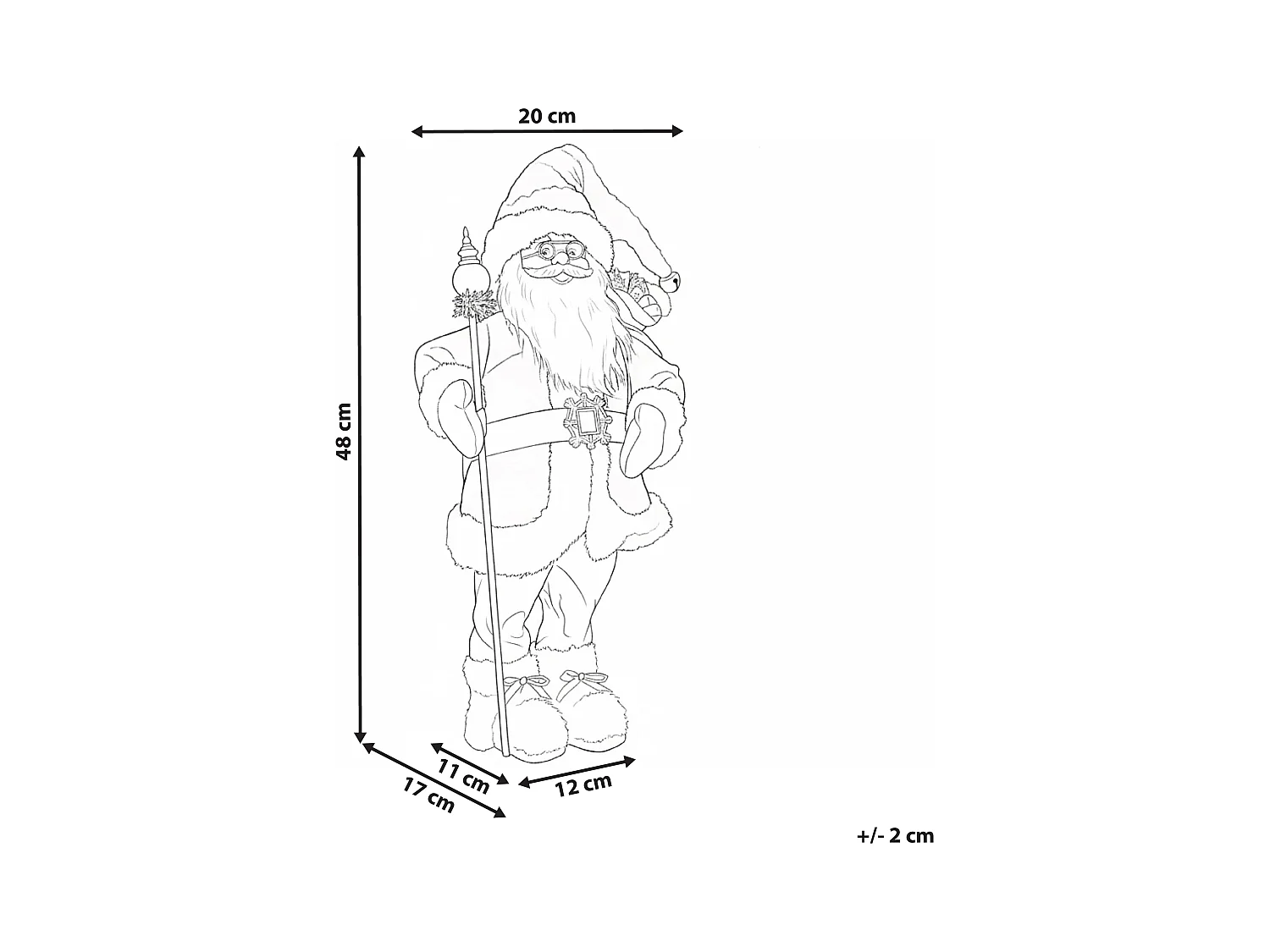 Décoration de Noël NELAUG Père Noël 48 cm Argenté