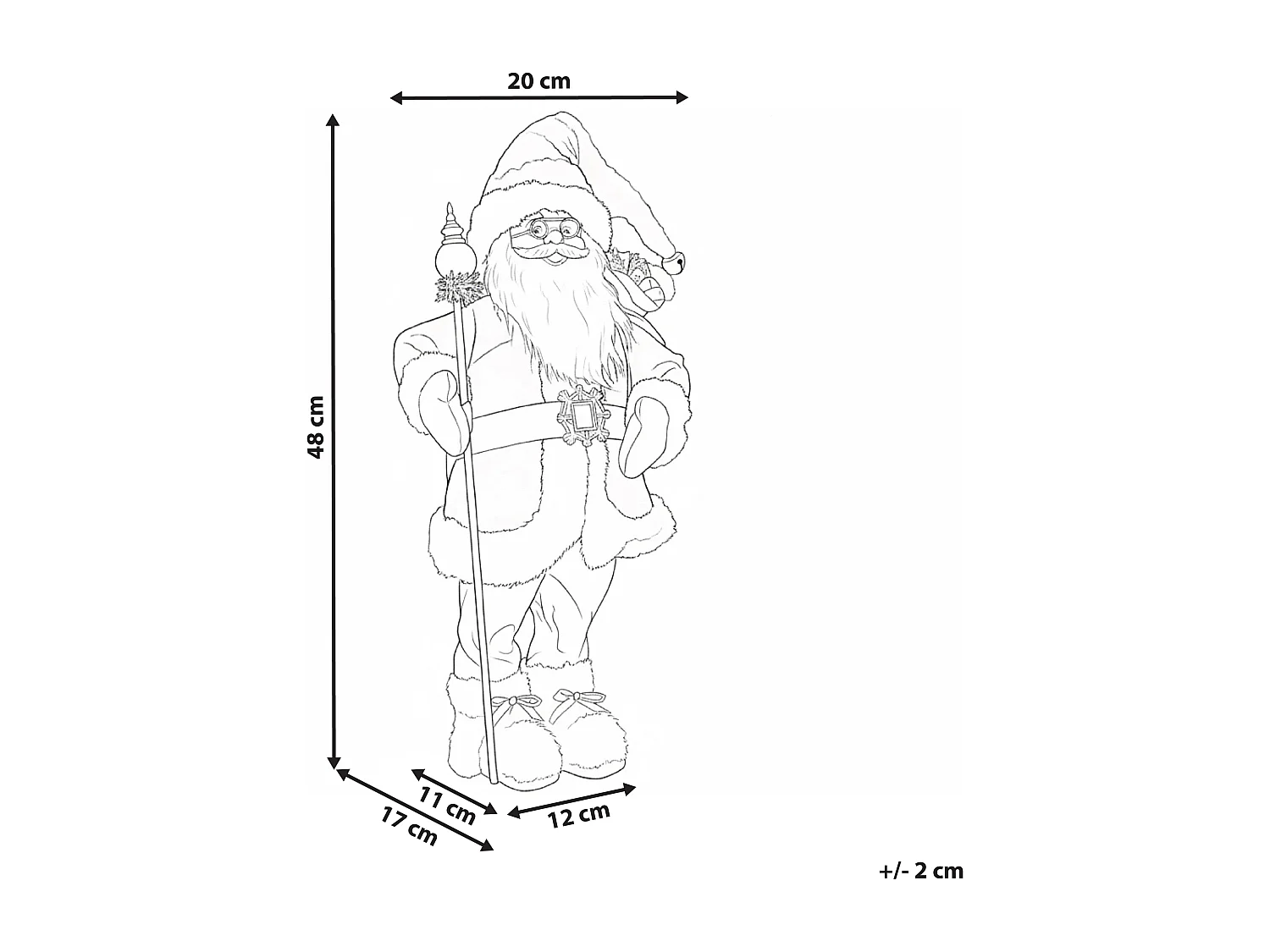 Décoration de Noël NELAUG Père Noël 48 cm Argenté
