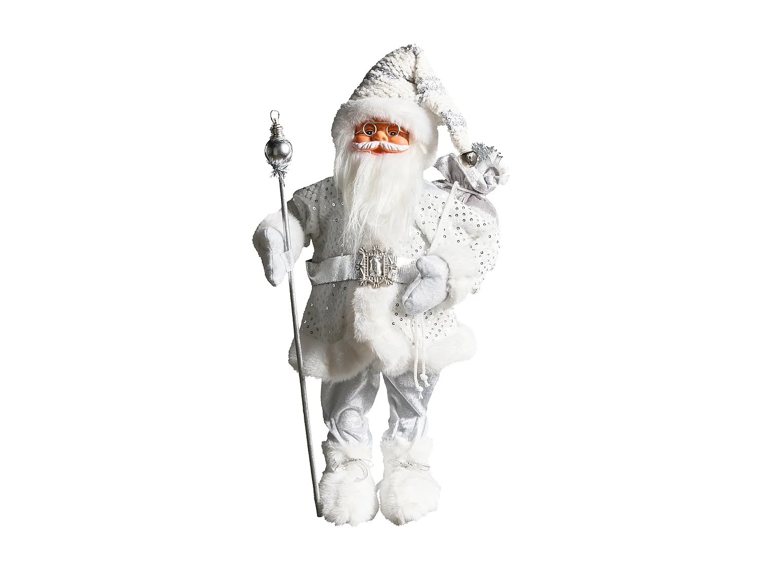 Décoration de Noël NELAUG Père Noël 48 cm Argenté