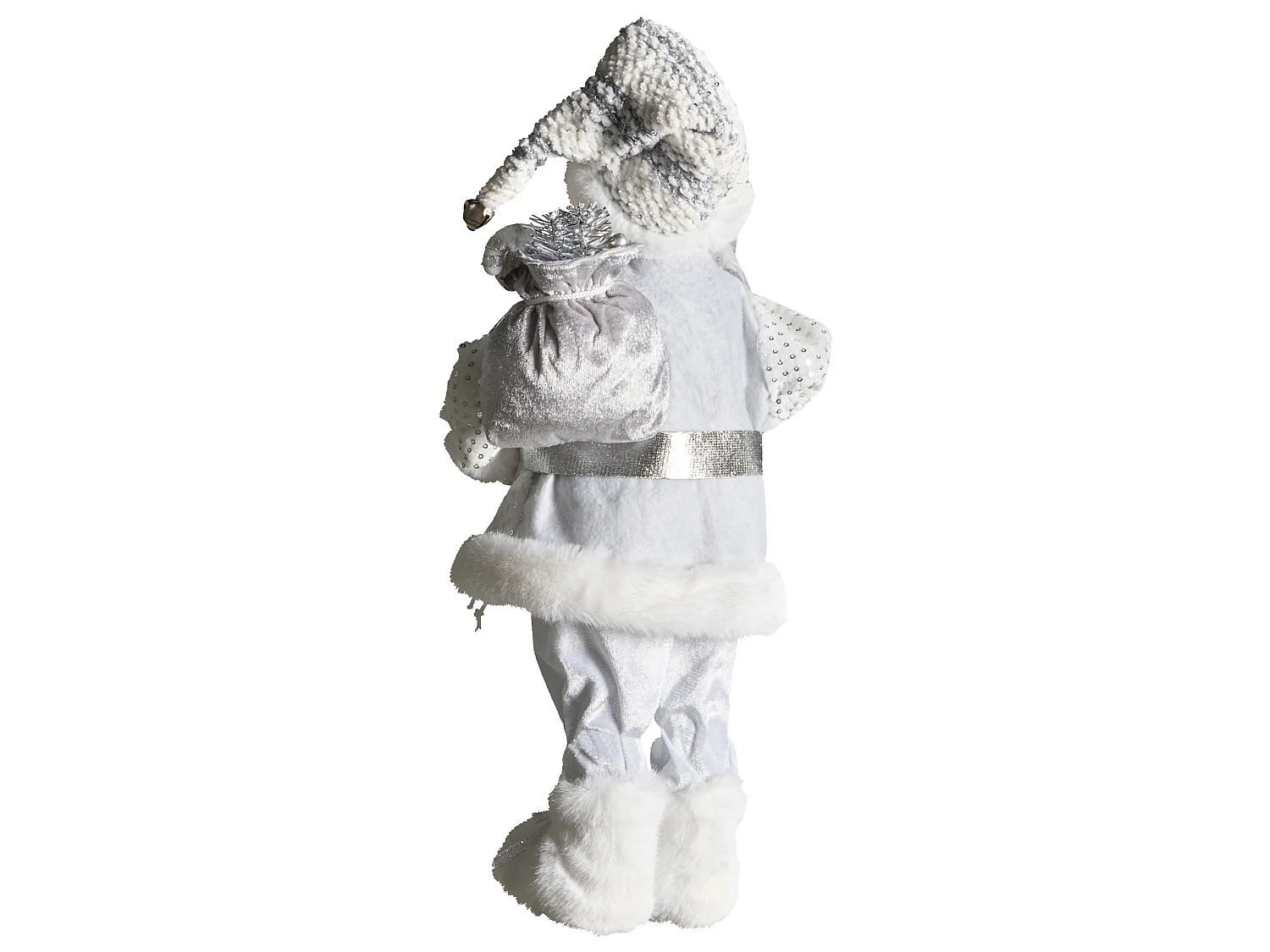 Décoration de Noël NELAUG 48 cm Père Noël Argenté