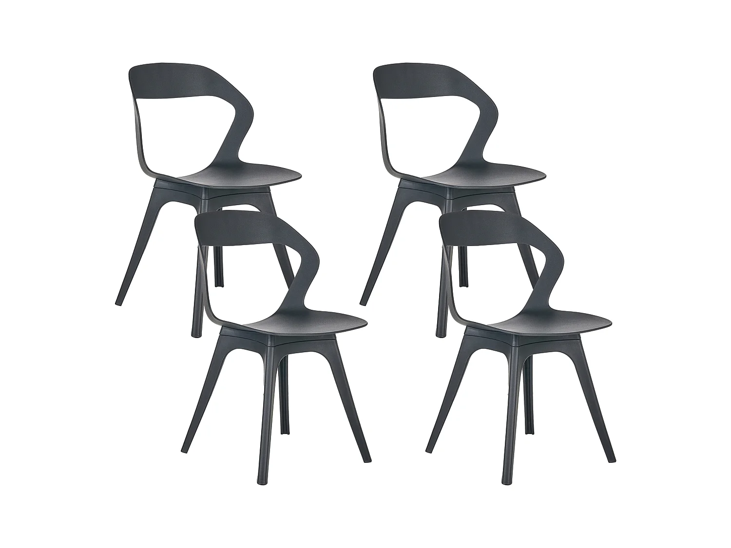 Lot de 4 chaises de jardin LACHANIA Noir