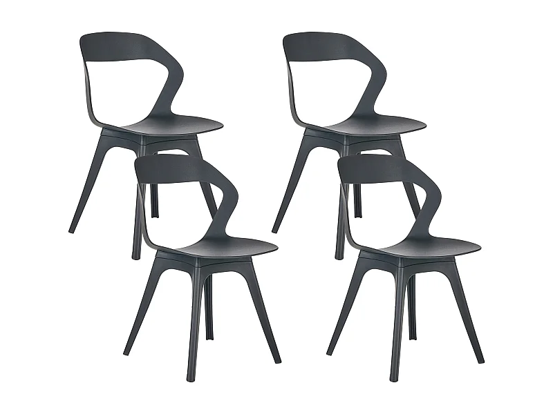 Lot de 4 chaises de jardin LACHANIA Noir