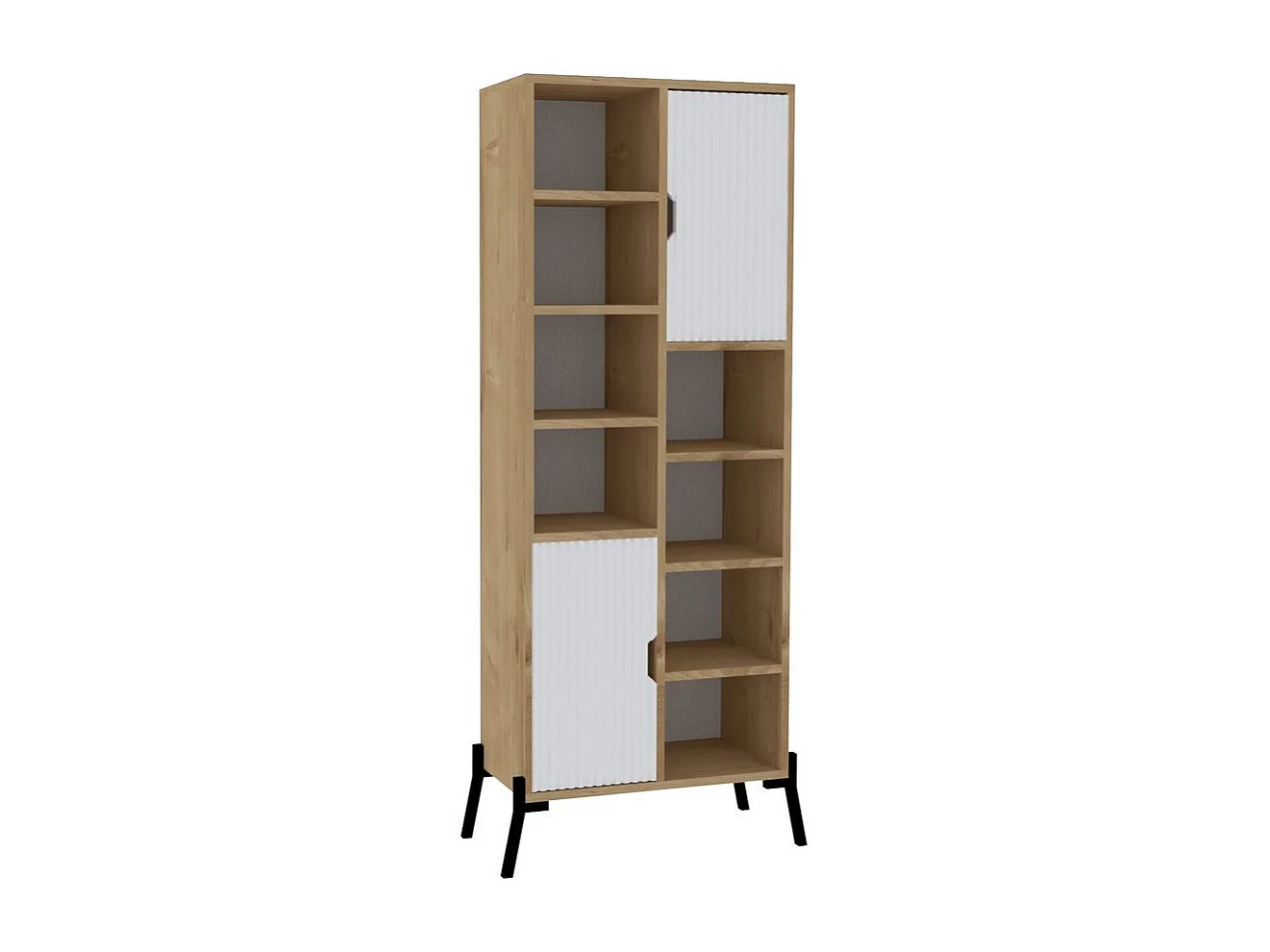 Librería – 58,6 cm x 160 cm x 30 cm – Roble Blanco y Zafiro – MDF