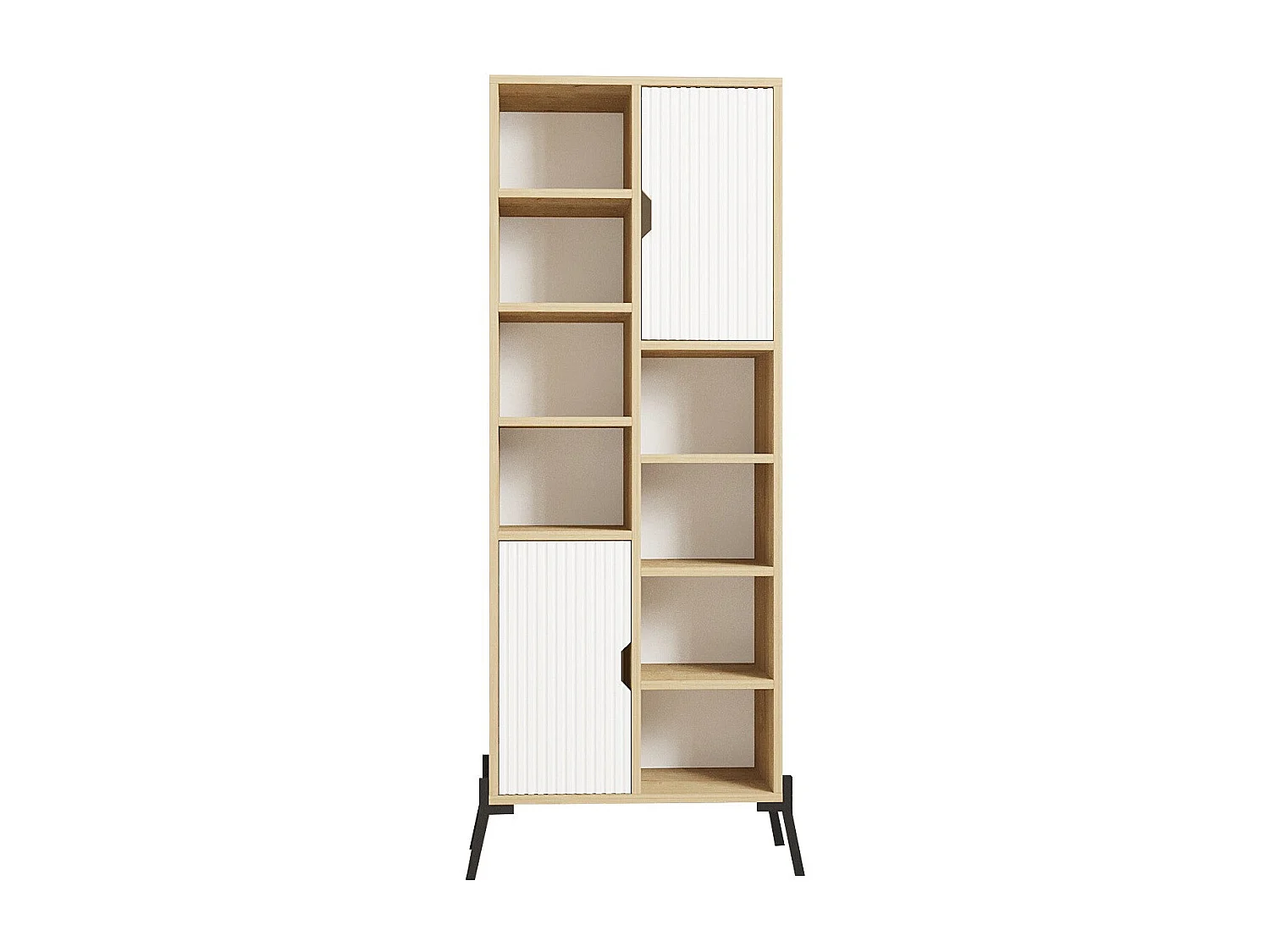 Librería – 58,6 cm x 160 cm x 30 cm – Roble Blanco y Zafiro – MDF