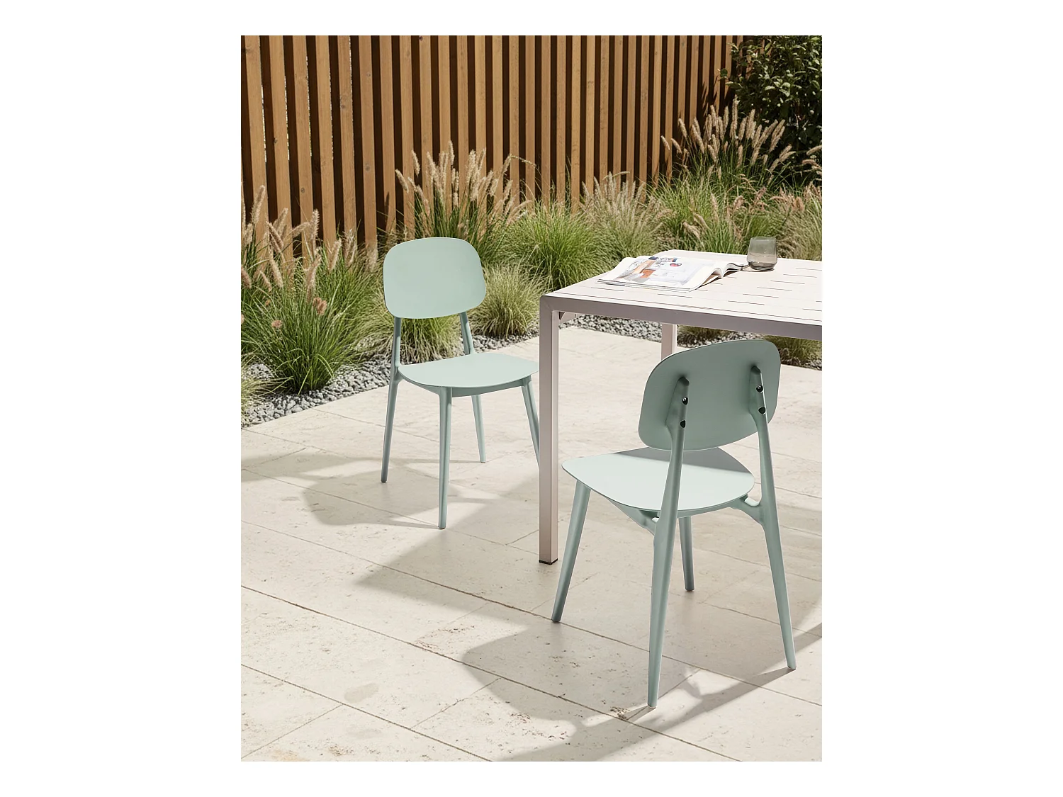 Lot de 2 chaises de jardin KATTAVIA Vert menthe