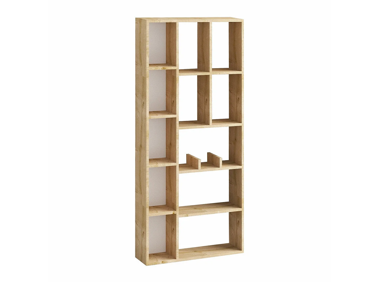 Traditionell bokhylla – 75 x 170 x 18 cm – Safirfärgad ek – Melaminbelagd spånskiva