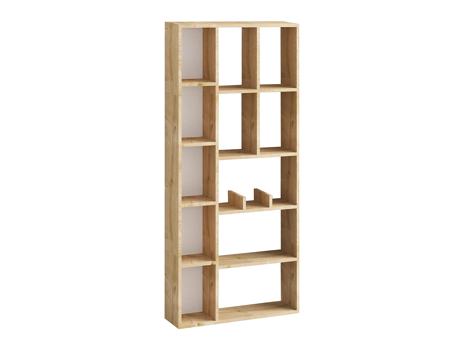 Traditionell bokhylla – 75 x 170 x 18 cm – Safirfärgad ek – Melaminbelagd spånskiva