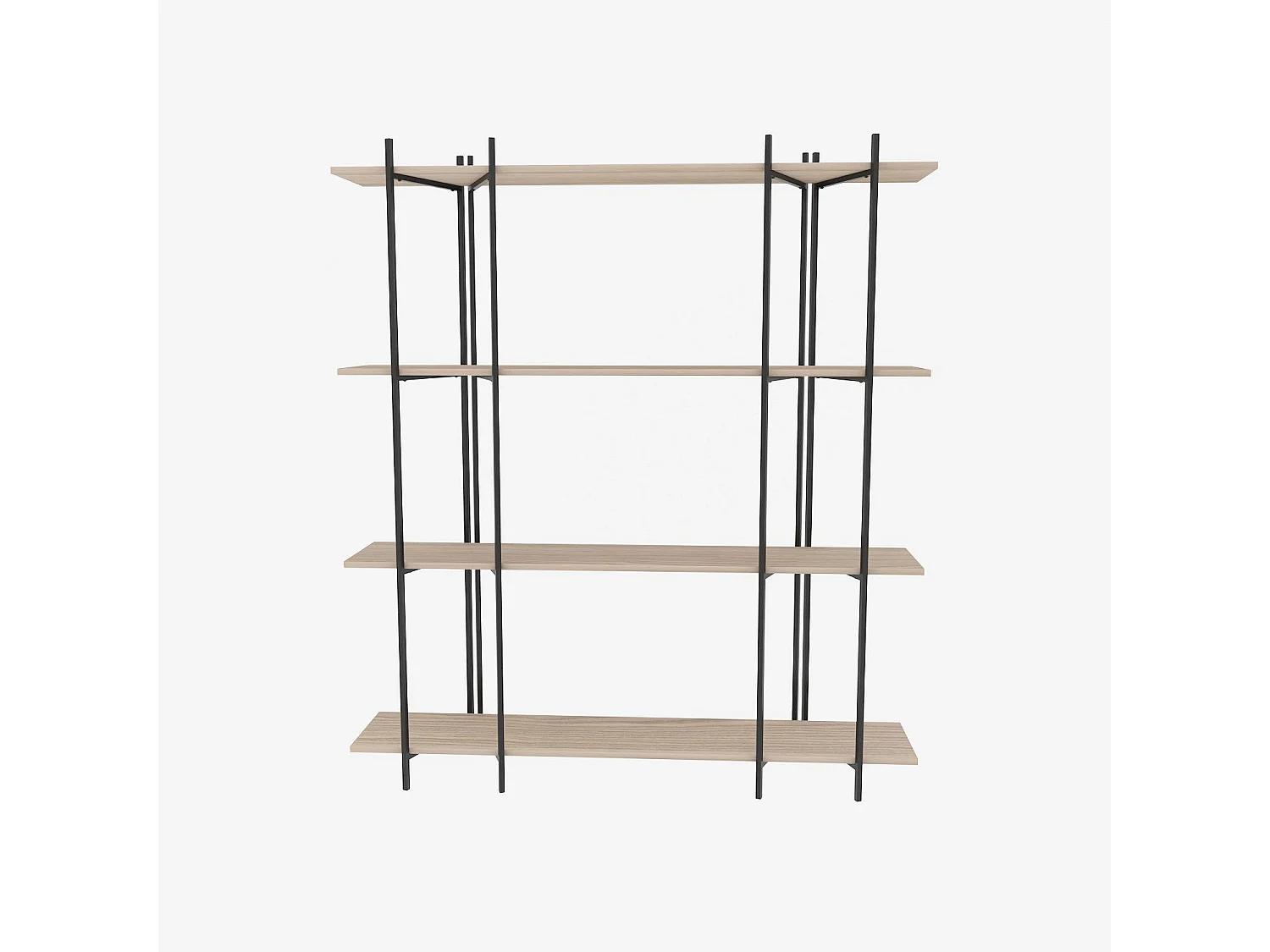 Elegante boekenkast van eikenhout en zwart, 160 x 180 x 29,6 cm | 100% melamine-gecoate spaanplaat, 18 mm dik | Perfect voor moderne woning-