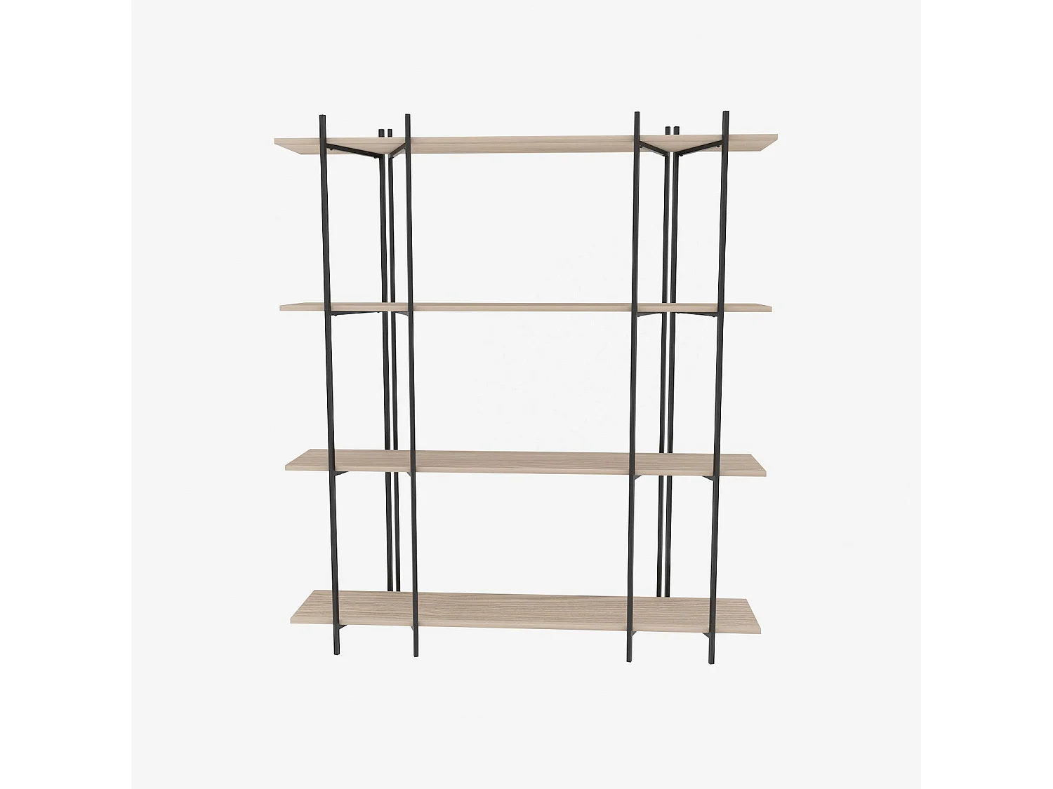 Elegante boekenkast van eikenhout en zwart, 160 x 180 x 29,6 cm | 100% melamine-gecoate spaanplaat, 18 mm dik | Perfect voor moderne woning-