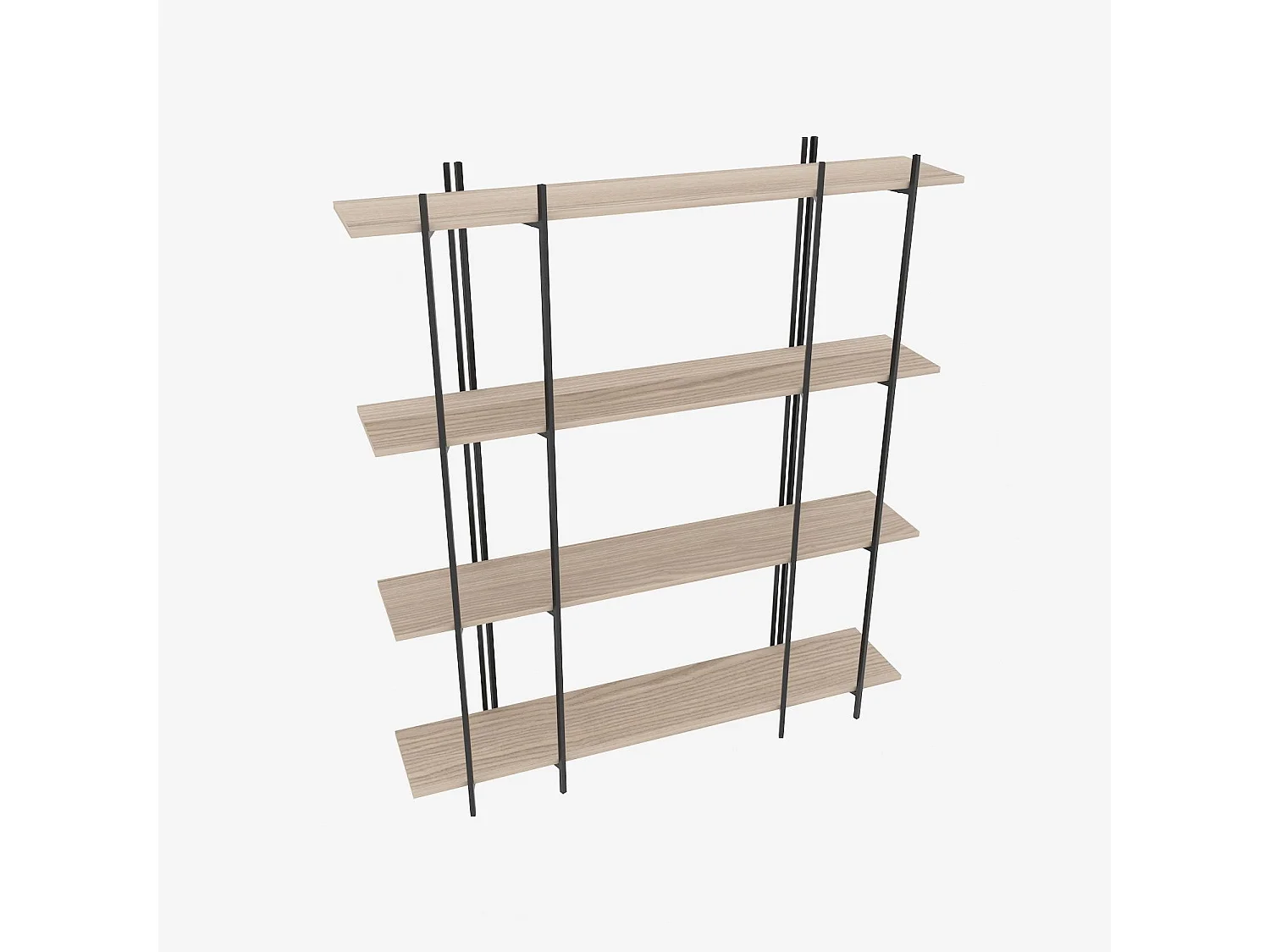 Elegante boekenkast van eikenhout en zwart, 160 x 180 x 29,6 cm | 100% melamine-gecoate spaanplaat, 18 mm dik | Perfect voor moderne woning-