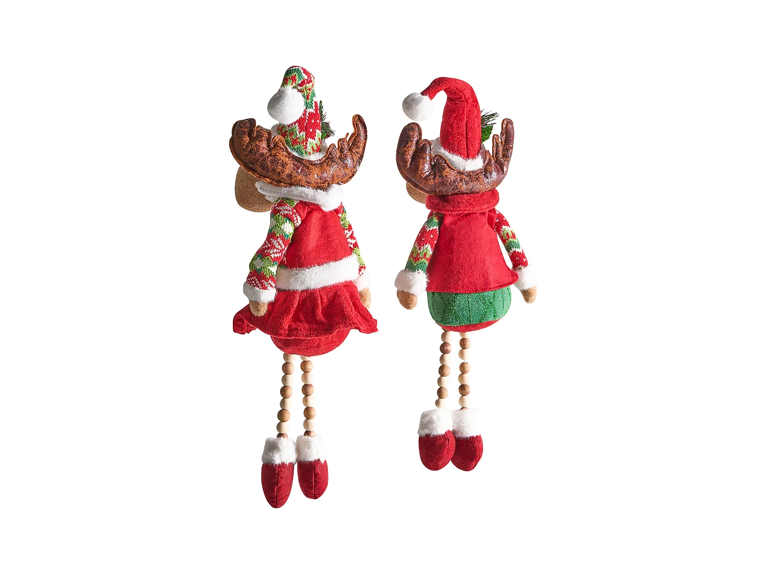 Lot de 2 décorations de Noël GEITSJOEN Renne 55/58 cm Multicolore