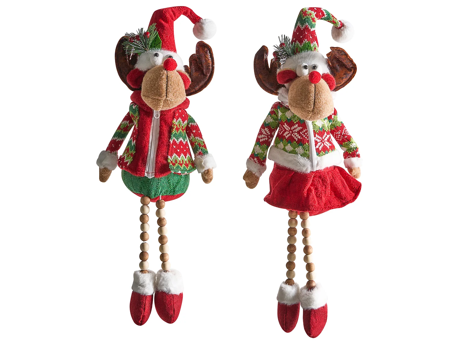 Set of 2 Christmas Decorations GEITSJOEN Reindeer 55/58 cm Multicolour