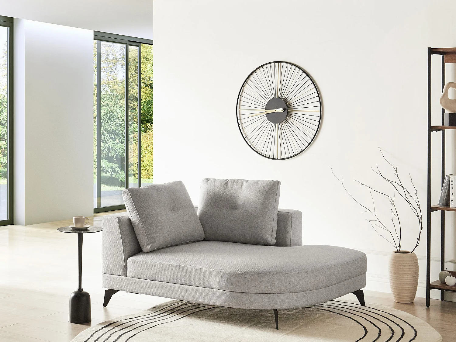 Chaise longue MARUM Lin synthétique Gris