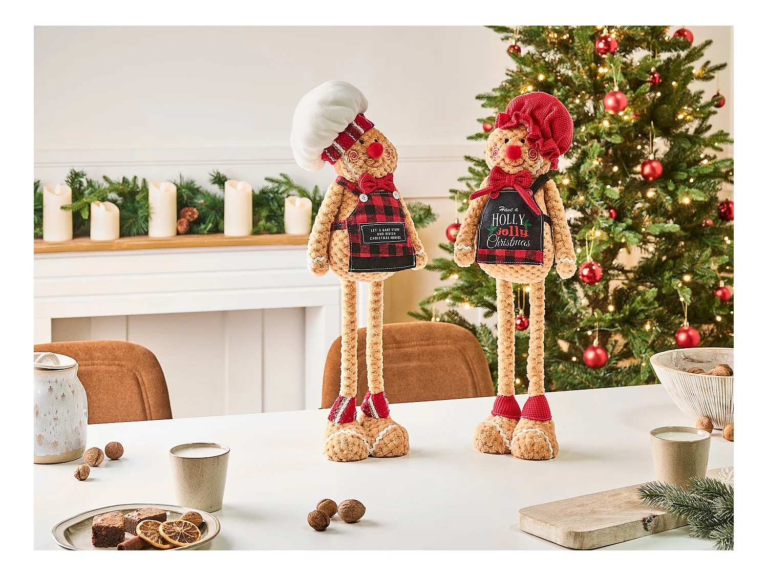 Lot de 2 décorations de Noël FLAKAVATNET Bonhomme de pain d'épice 54 cm Marron