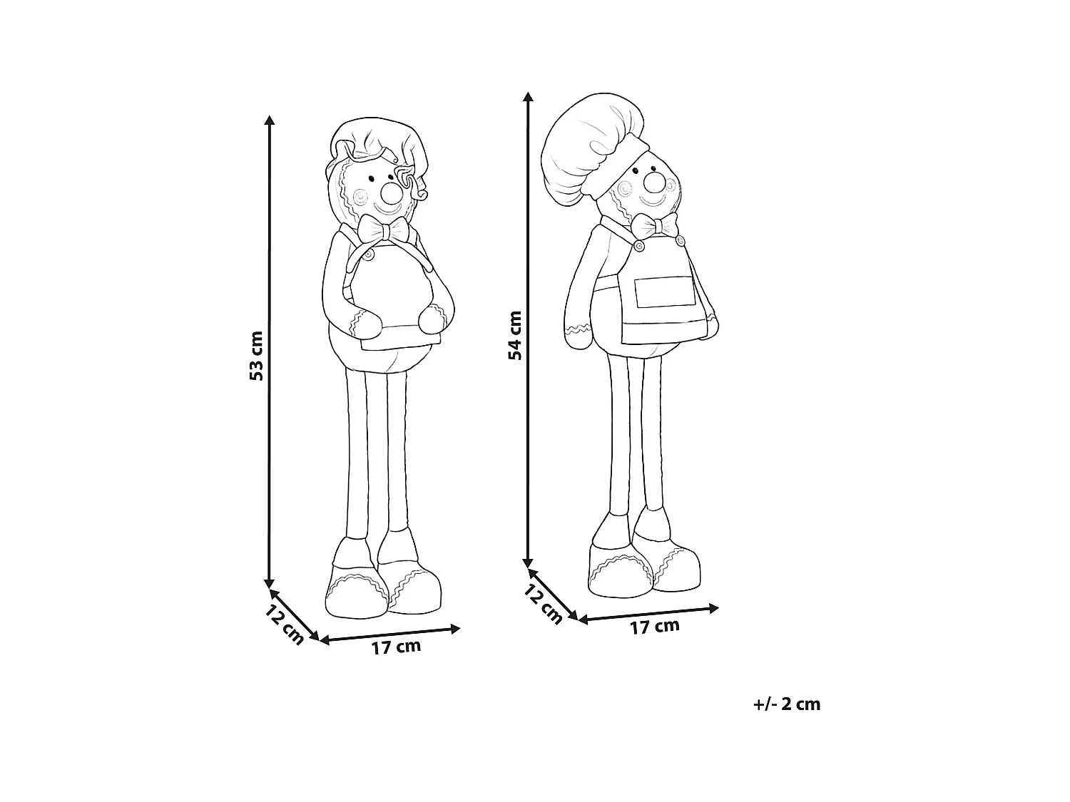 Lot de 2 décorations de Noël FLAKAVATNET Bonhomme de pain d'épice 54 cm Marron