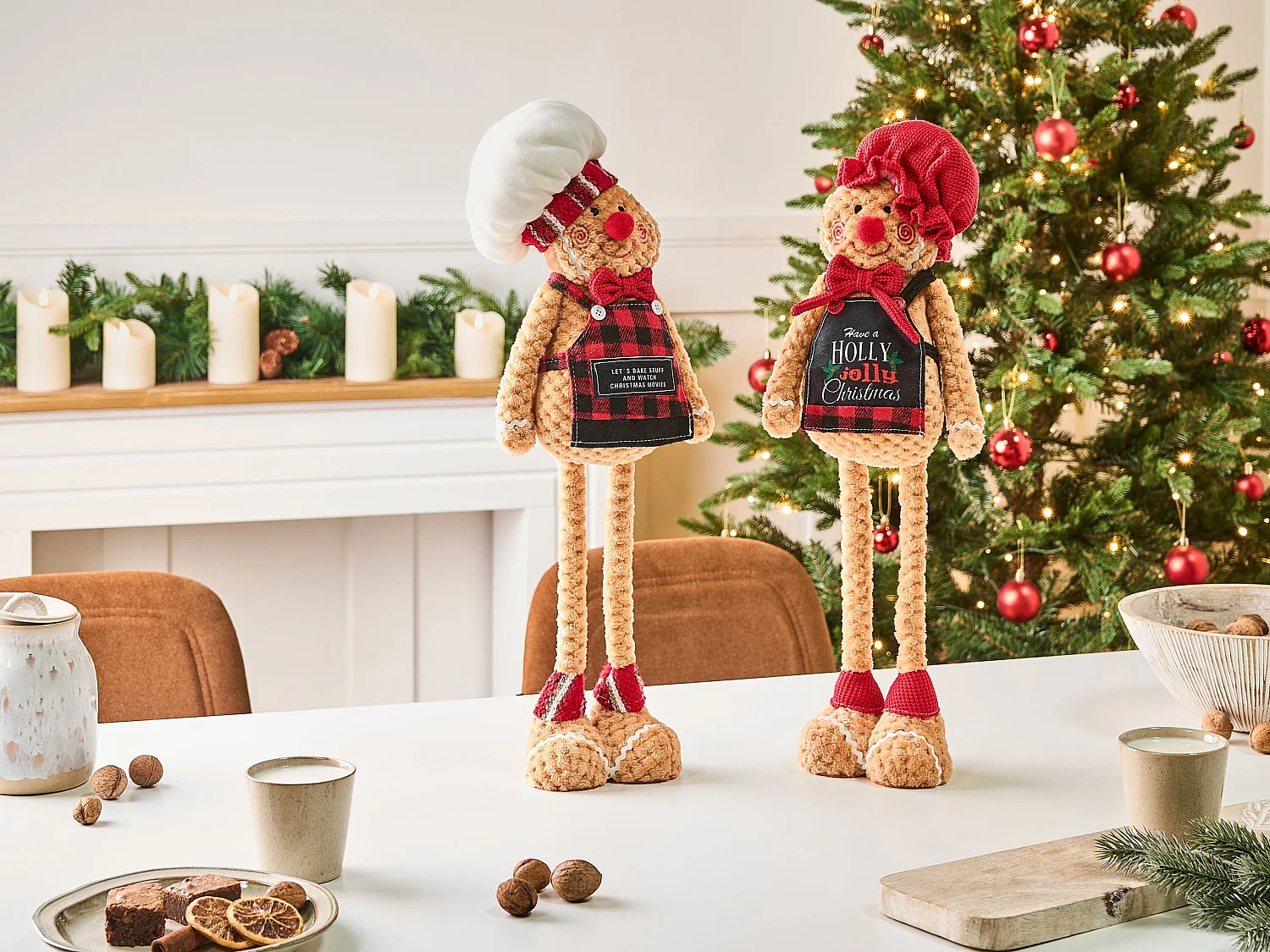 Lot de 2 décorations de Noël FLAKAVATNET Bonhomme de pain d'épice 54 cm Marron