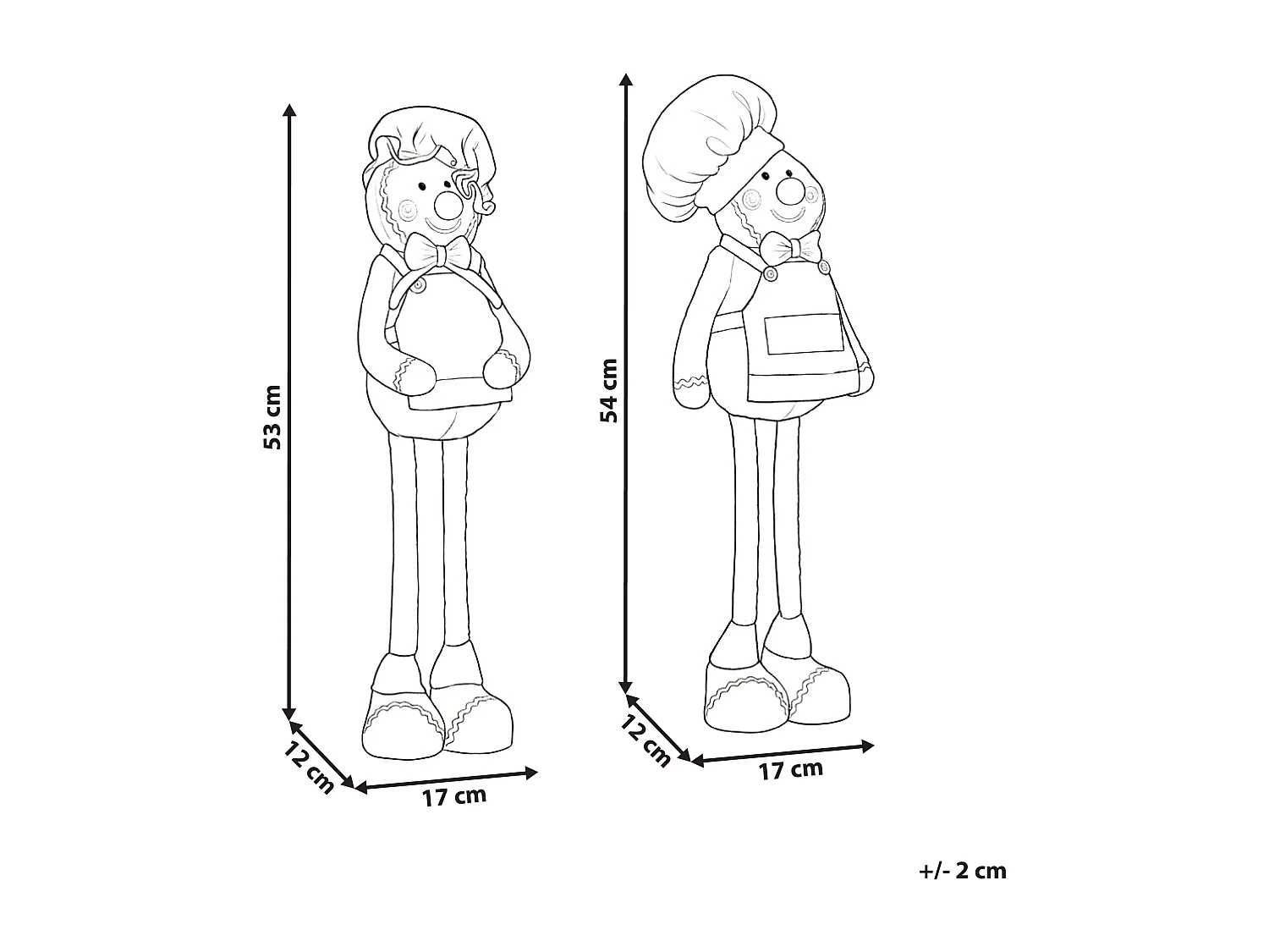 Lot de 2 décorations de Noël FLAKAVATNET Bonhomme de pain d'épice 54 cm Marron
