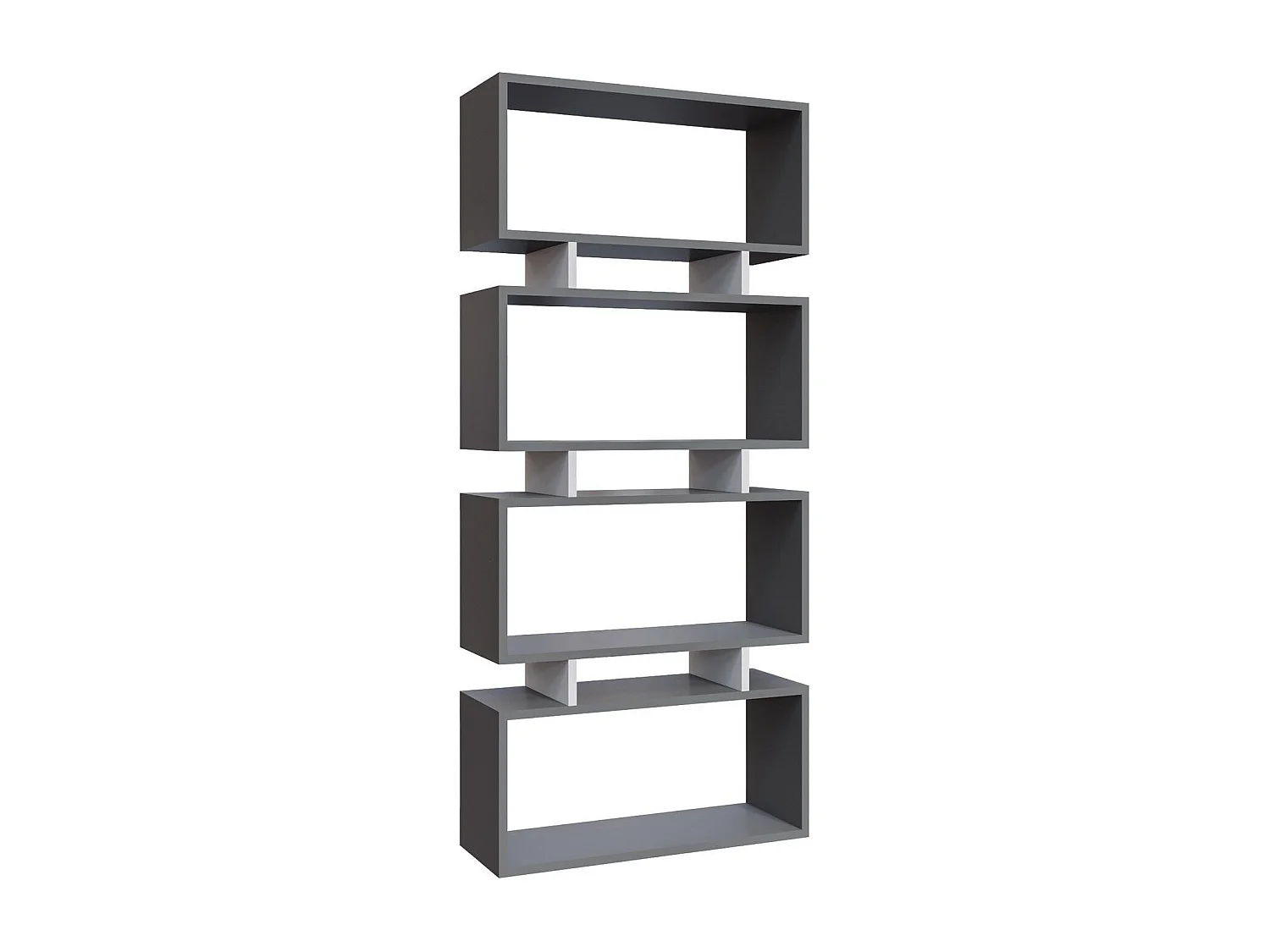 Bücherregal – 72,5 cm x 25 cm x 161 cm – Anthrazit und Weiß – Spanplatte