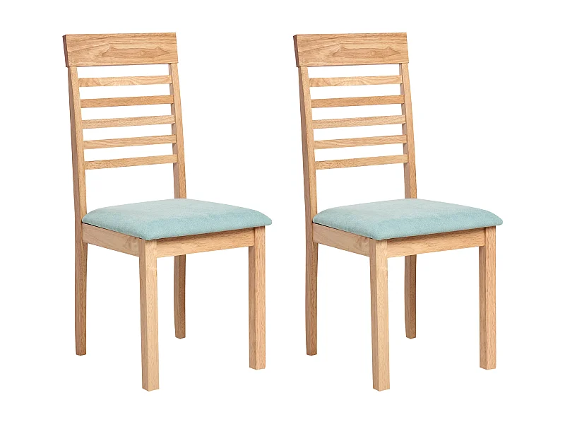 Lot de 2 chaises de salle à manger ORTLEY Bois Marron clair/ Menthe
